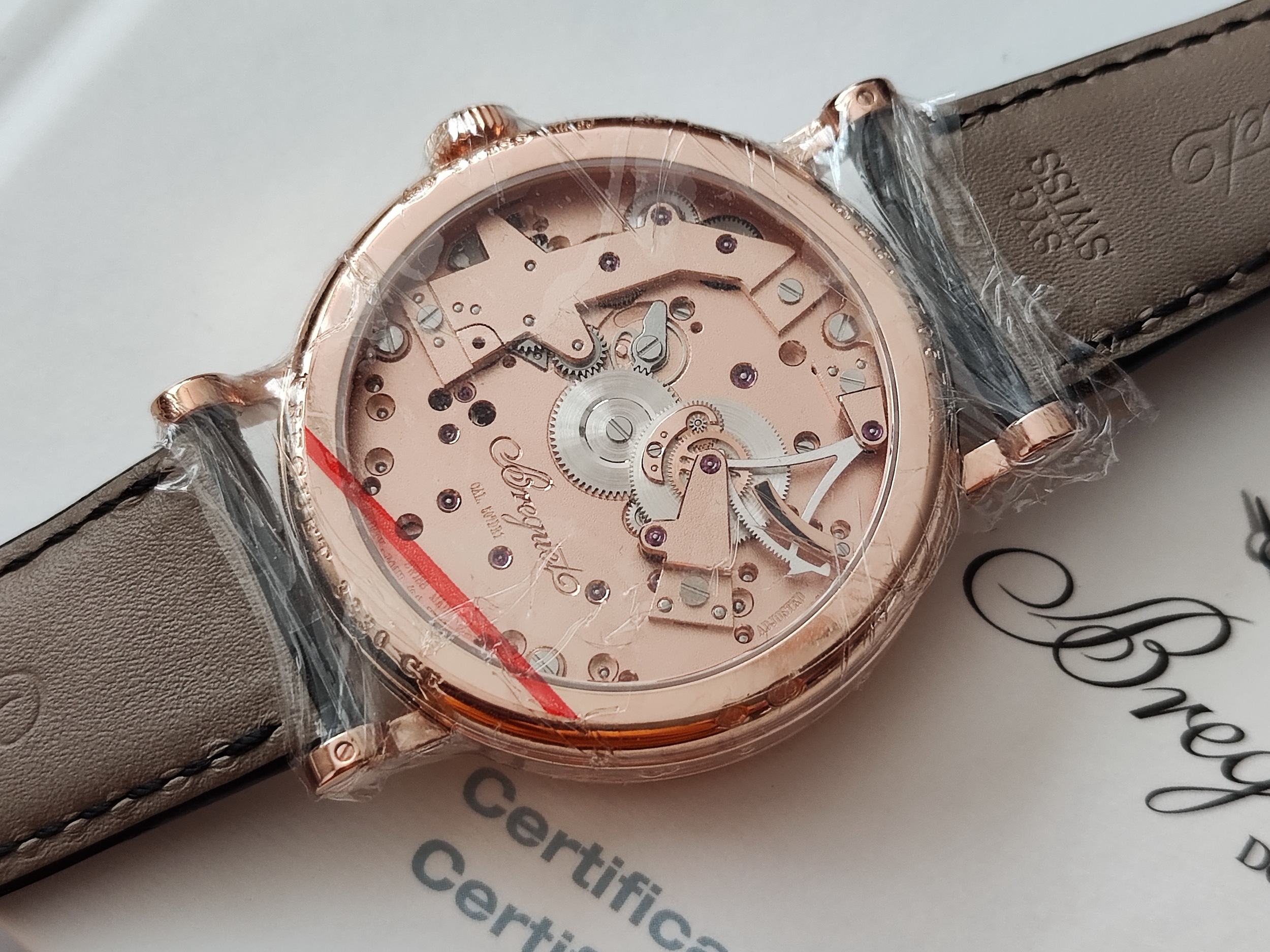 BREGUET 寶璣 Tradition 全新 7057 玫瑰金 錶徑40mm 手動上鍊 機刻雕花面盤~原廠盒單 2024 4