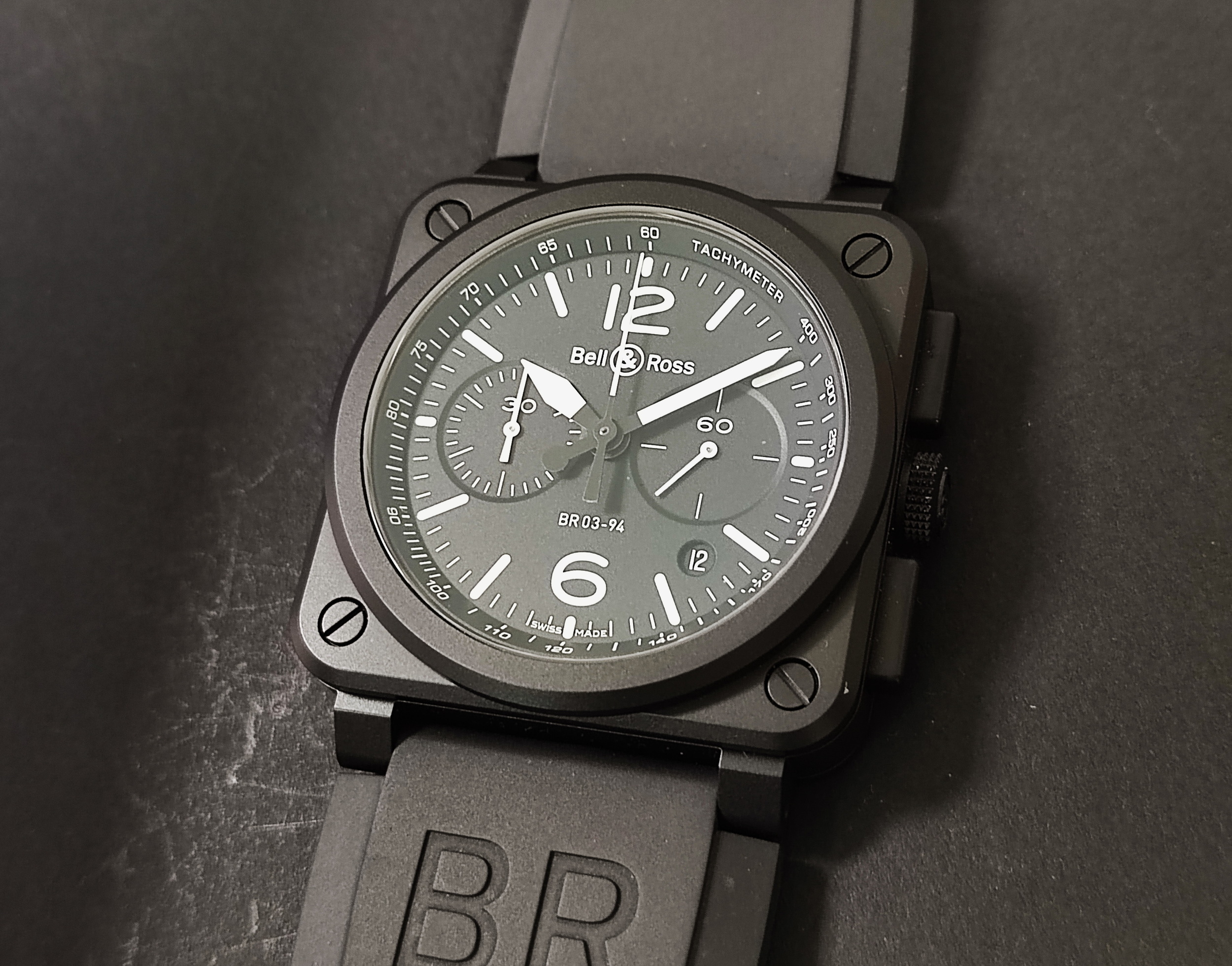 柏萊士 全新 BR03-94 黑色陶瓷錶殼 大錶徑42mm 自動上鍊 計時功能~原廠盒單 2024AD 2