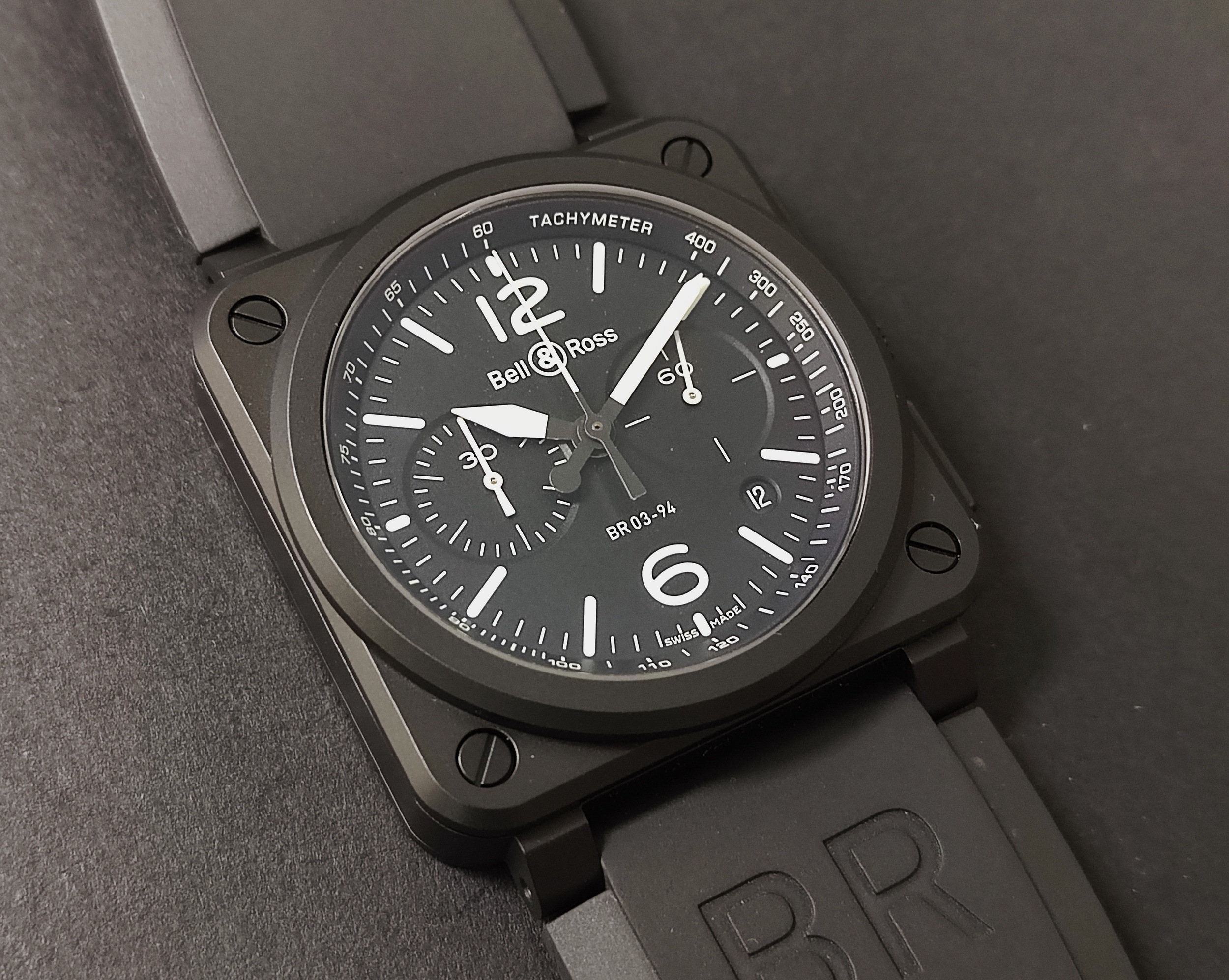 柏萊士 全新 BR03-94 黑色陶瓷錶殼 大錶徑42mm 自動上鍊 計時功能~原廠盒單 2024AD 3