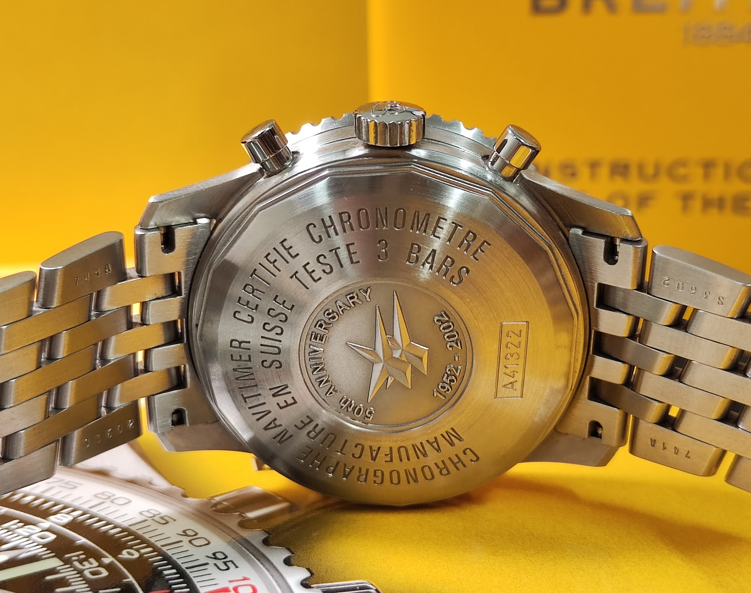 BREITLING 百年靈 Navitimer 50周年紀念款 錶徑41mm 自動上鍊 計時功能~原廠盒單 絕版珍藏 6