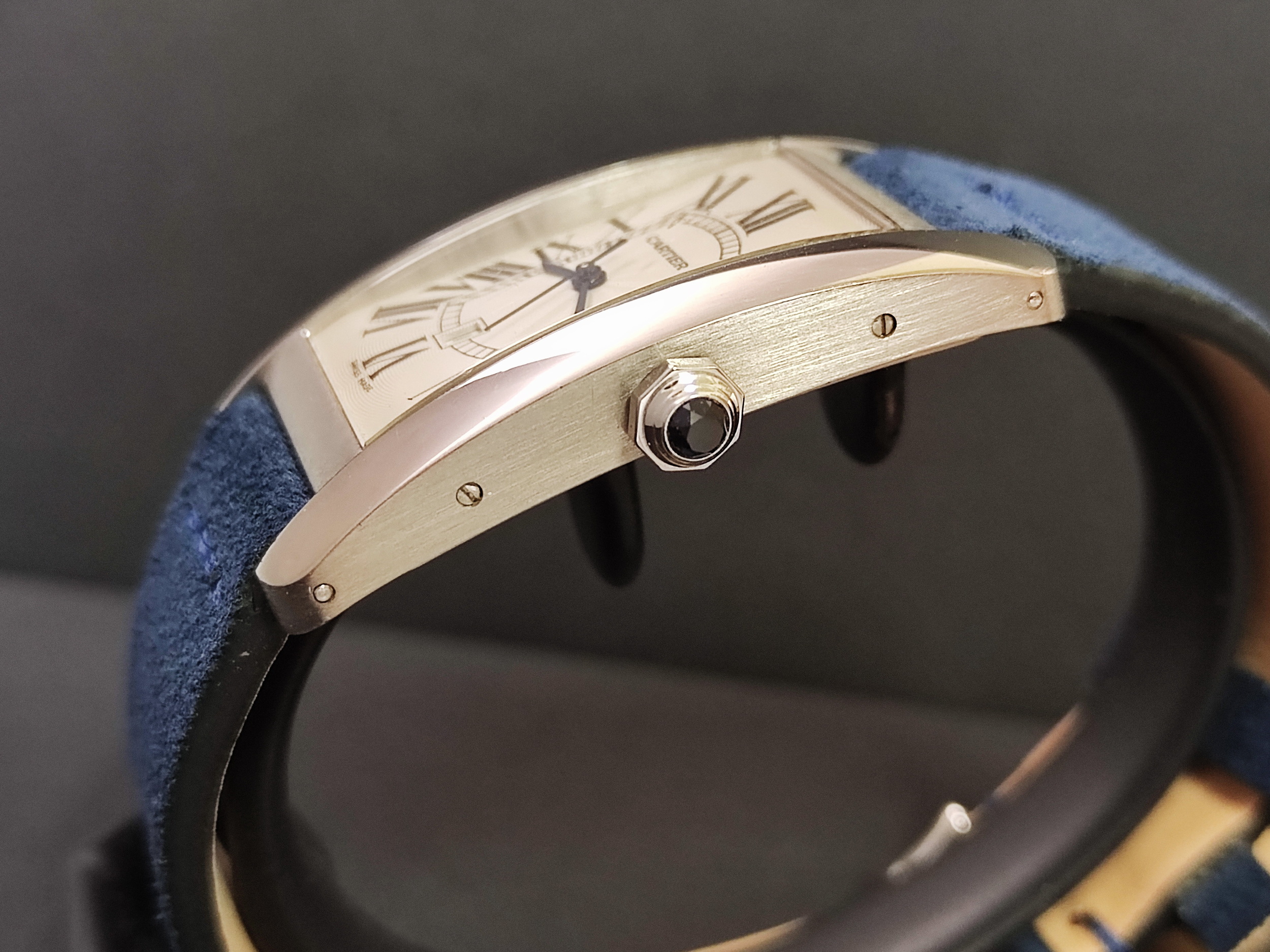 卡地亞 CARTIER 美國坦克 白K金 最大款 自動上鍊 羅馬數字~原廠盒單 Tank Américaine 3