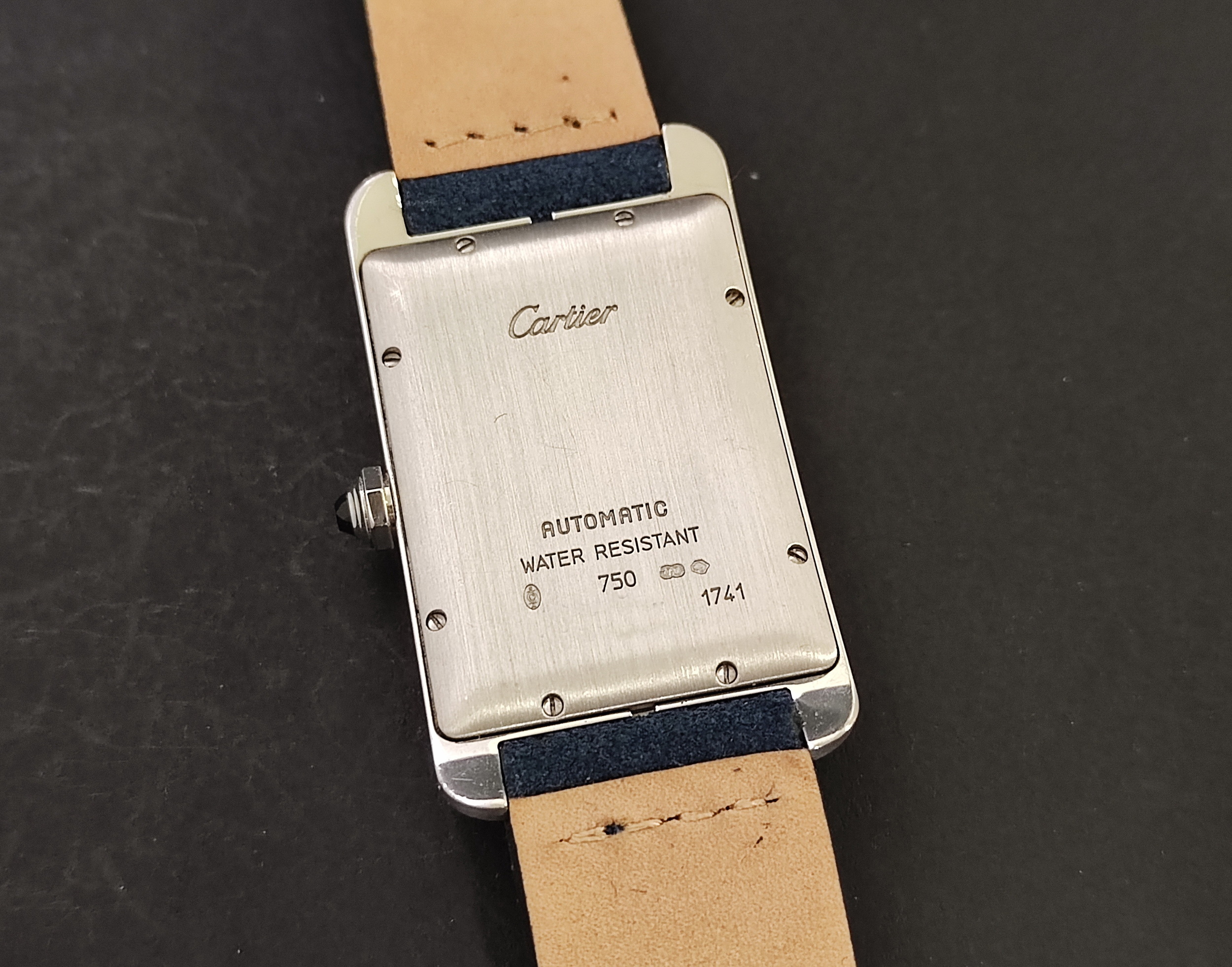 卡地亞 CARTIER 美國坦克 白K金 最大款 自動上鍊 羅馬數字~原廠盒單 Tank Américaine 5