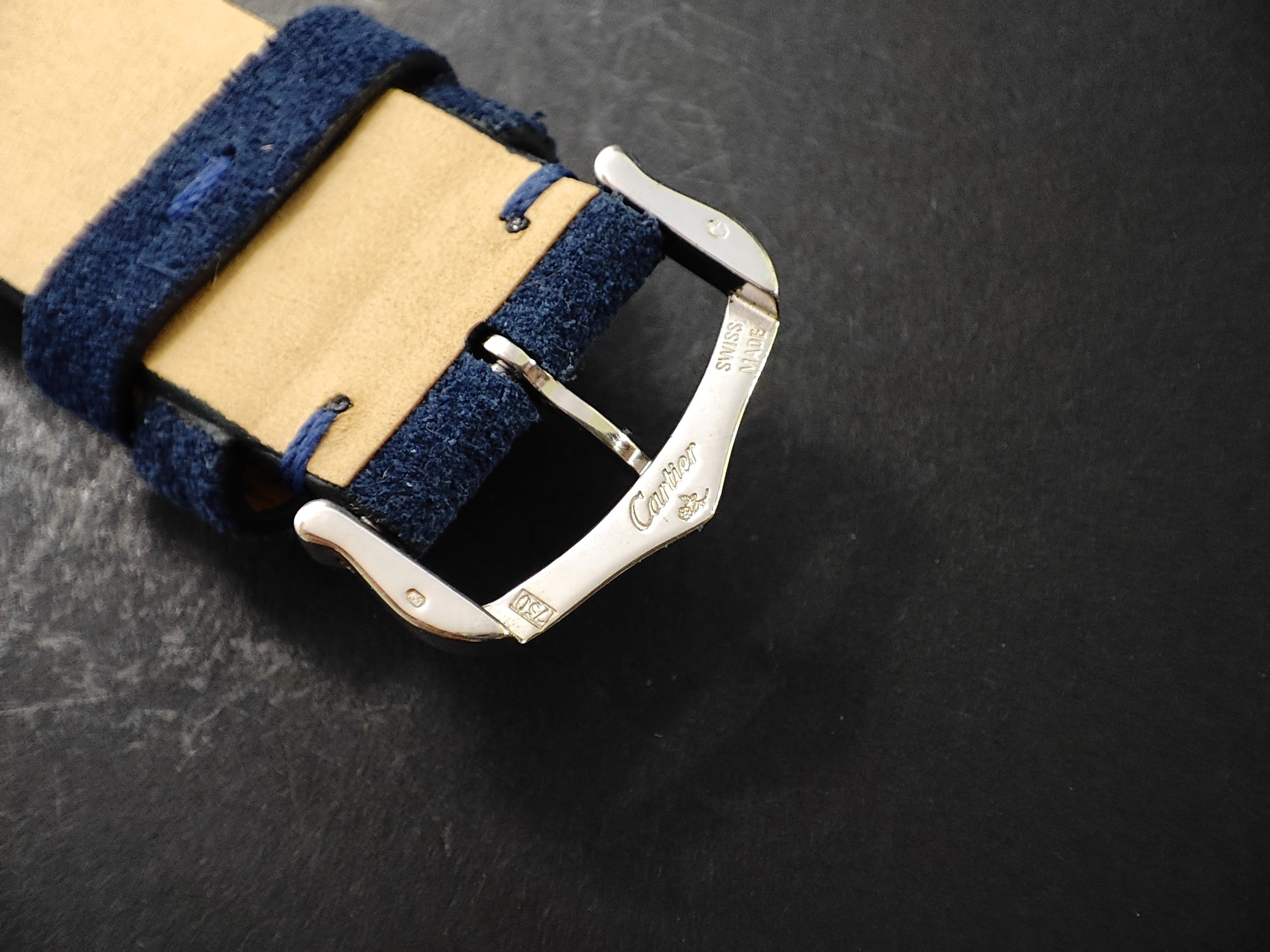 卡地亞 CARTIER 美國坦克 白K金 最大款 自動上鍊 羅馬數字~原廠盒單 Tank Américaine 7