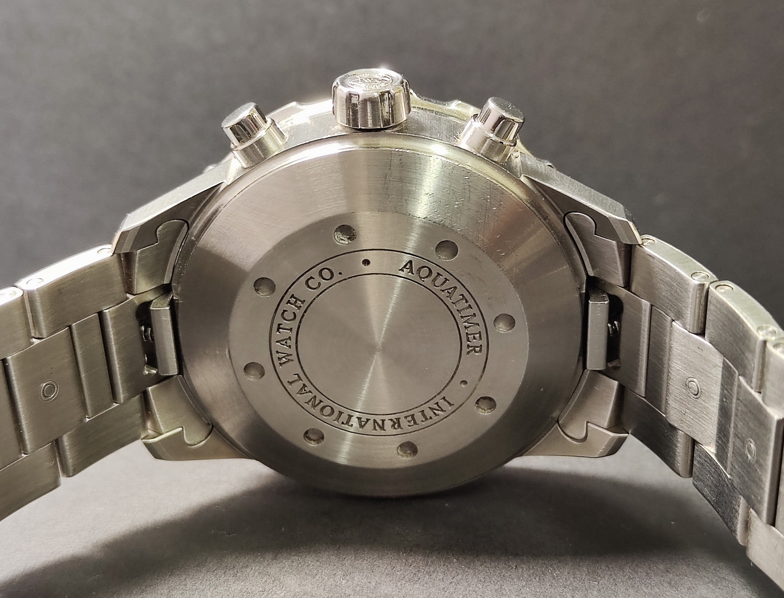 萬國 IWC 海洋時計 自動上鍊 大錶徑44mm 黑色面盤 黃色計時圈 AQUATIMER 計時功能~原廠保單 5