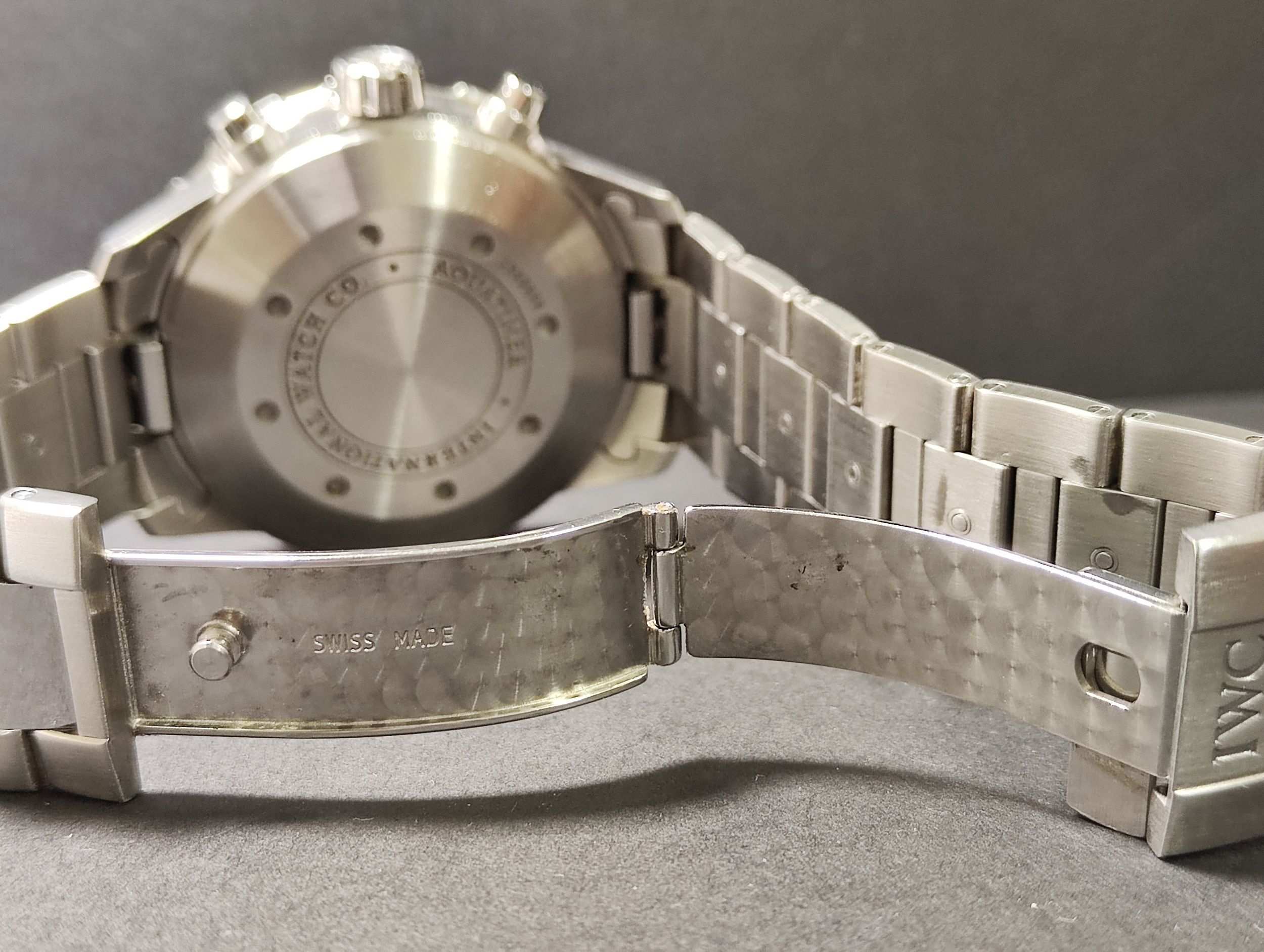 萬國 IWC 海洋時計 自動上鍊 大錶徑44mm 黑色面盤 黃色計時圈 AQUATIMER 計時功能~原廠保單 7