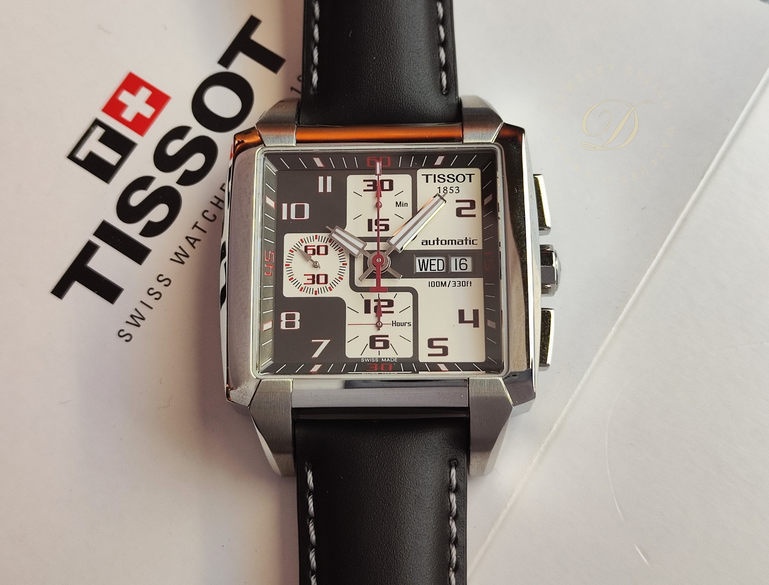 天梭 TISSOT 全新 Quadrato幾何系列 大錶徑41mm 自動上鍊 計時功能~原廠盒單 未使用品