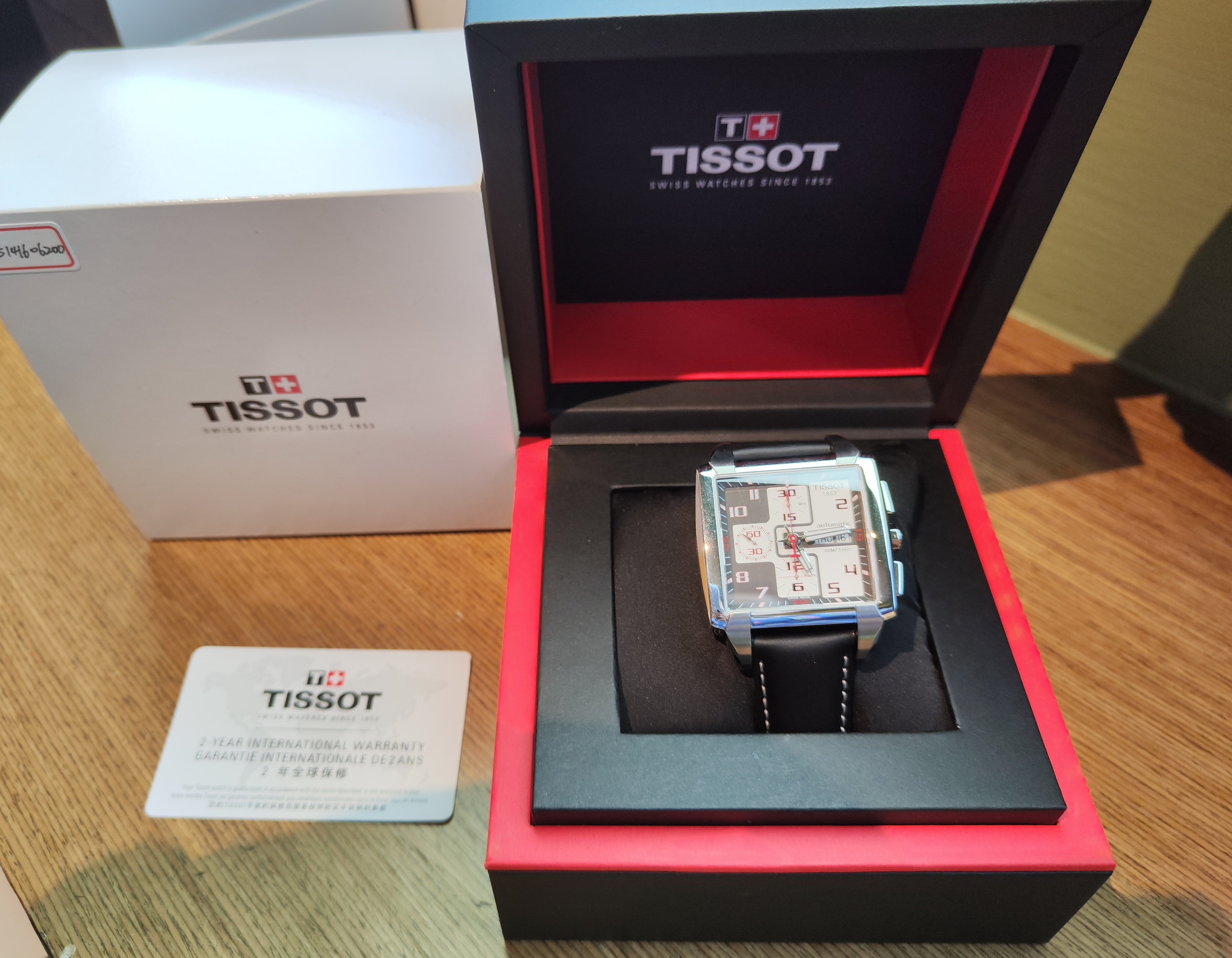 天梭 TISSOT 全新 Quadrato幾何系列 大錶徑41mm 自動上鍊 計時功能~原廠盒單 未使用品 7