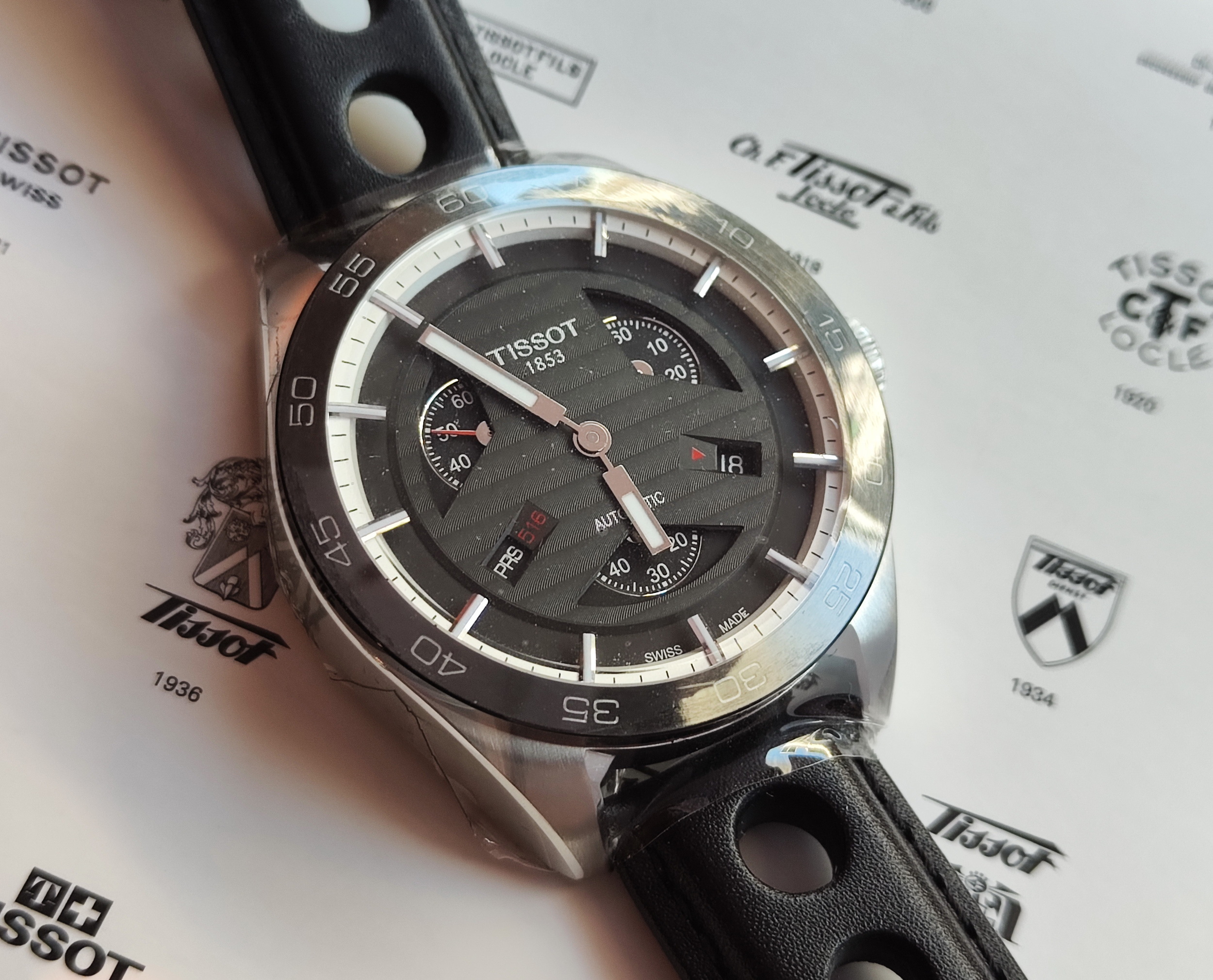 天梭 TISSOT 全新 PRS 516 大錶徑42mm 自動上鍊 黑色面盤~原廠盒單 未使用品 2