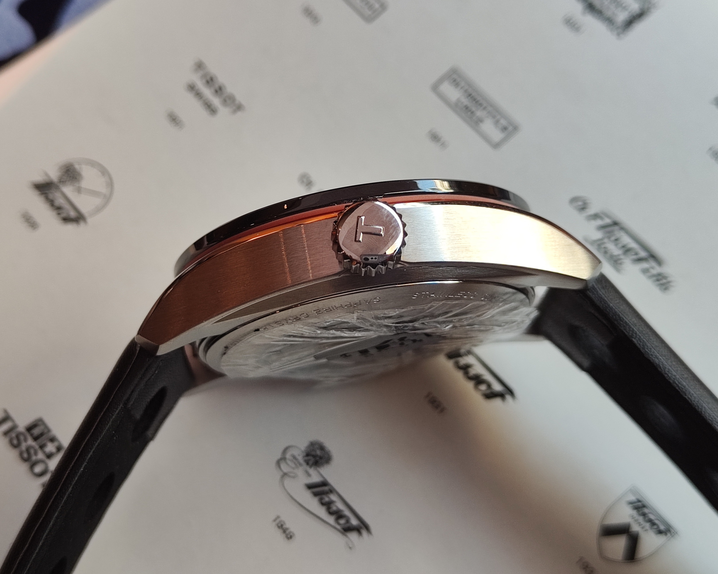 天梭 TISSOT 全新 PRS 516 大錶徑42mm 自動上鍊 黑色陶瓷錶圈 大三針~原廠盒單 未使用品 4