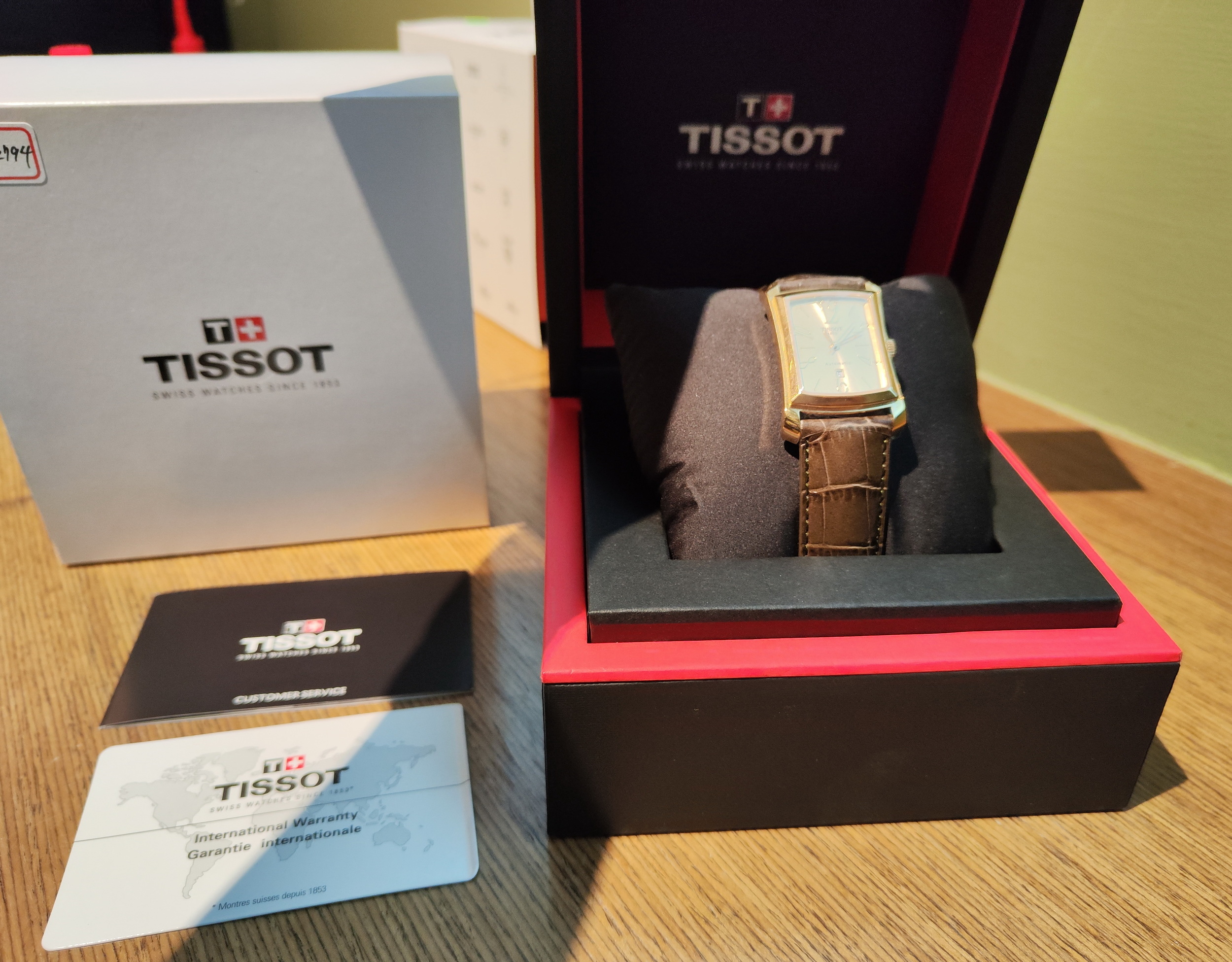 天梭 TISSOT 全新 18K黃金 自動上鍊 機械錶 大型錶徑~原廠盒單 未使用品 7