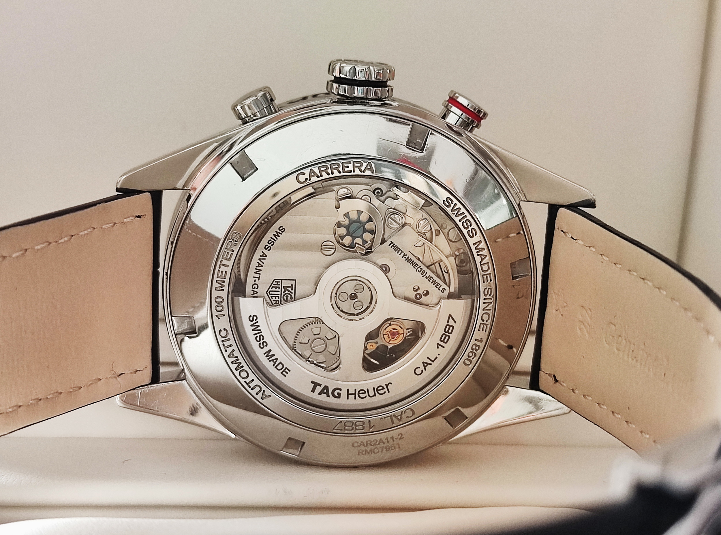 TAG HEUER 豪雅 CARRERA 1887 大錶徑43mm  自動上鍊 計時功能~原廠盒單 Calibre 5