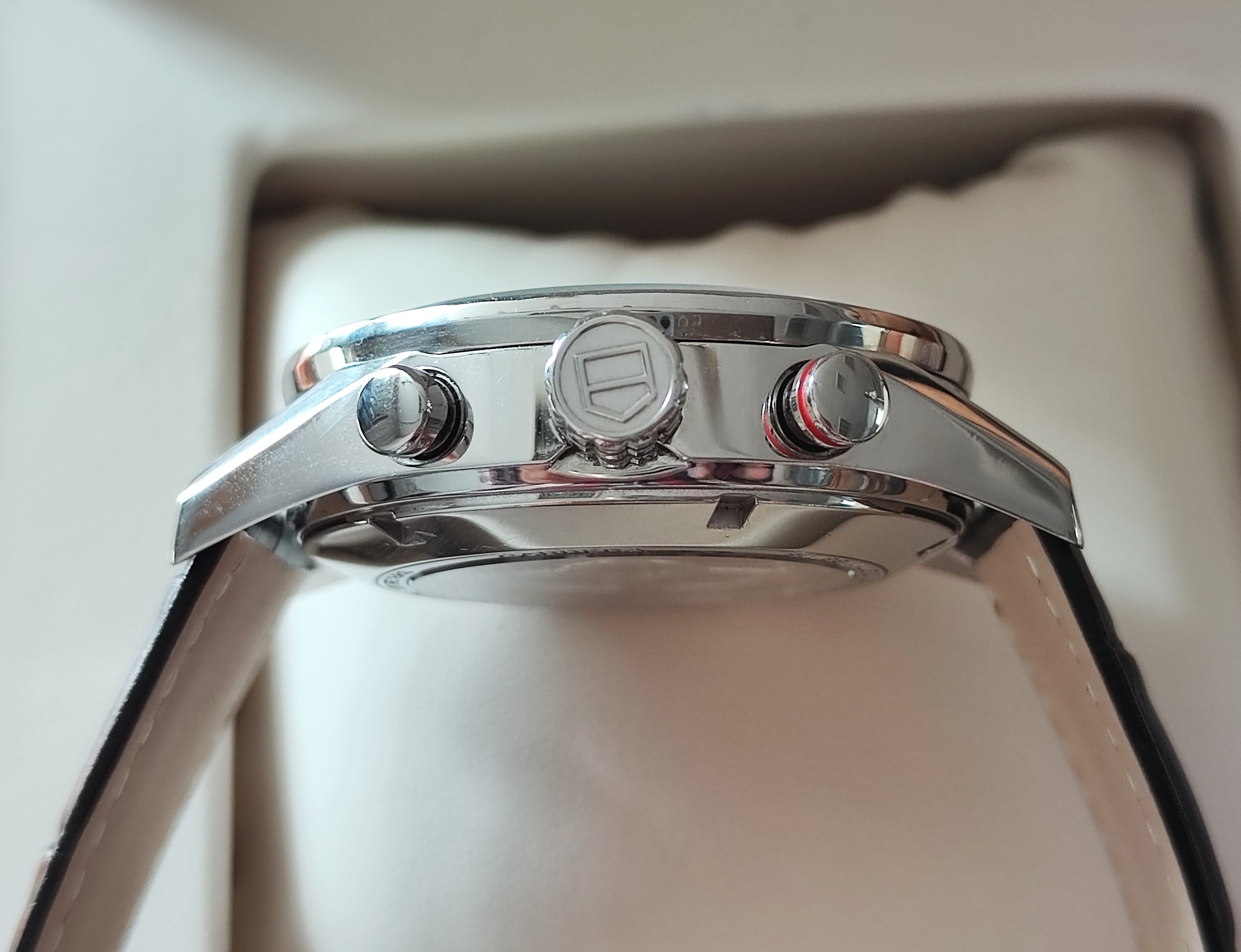 TAG HEUER 豪雅 CARRERA 1887 大錶徑43mm  自動上鍊 計時功能~原廠盒單 Calibre 4