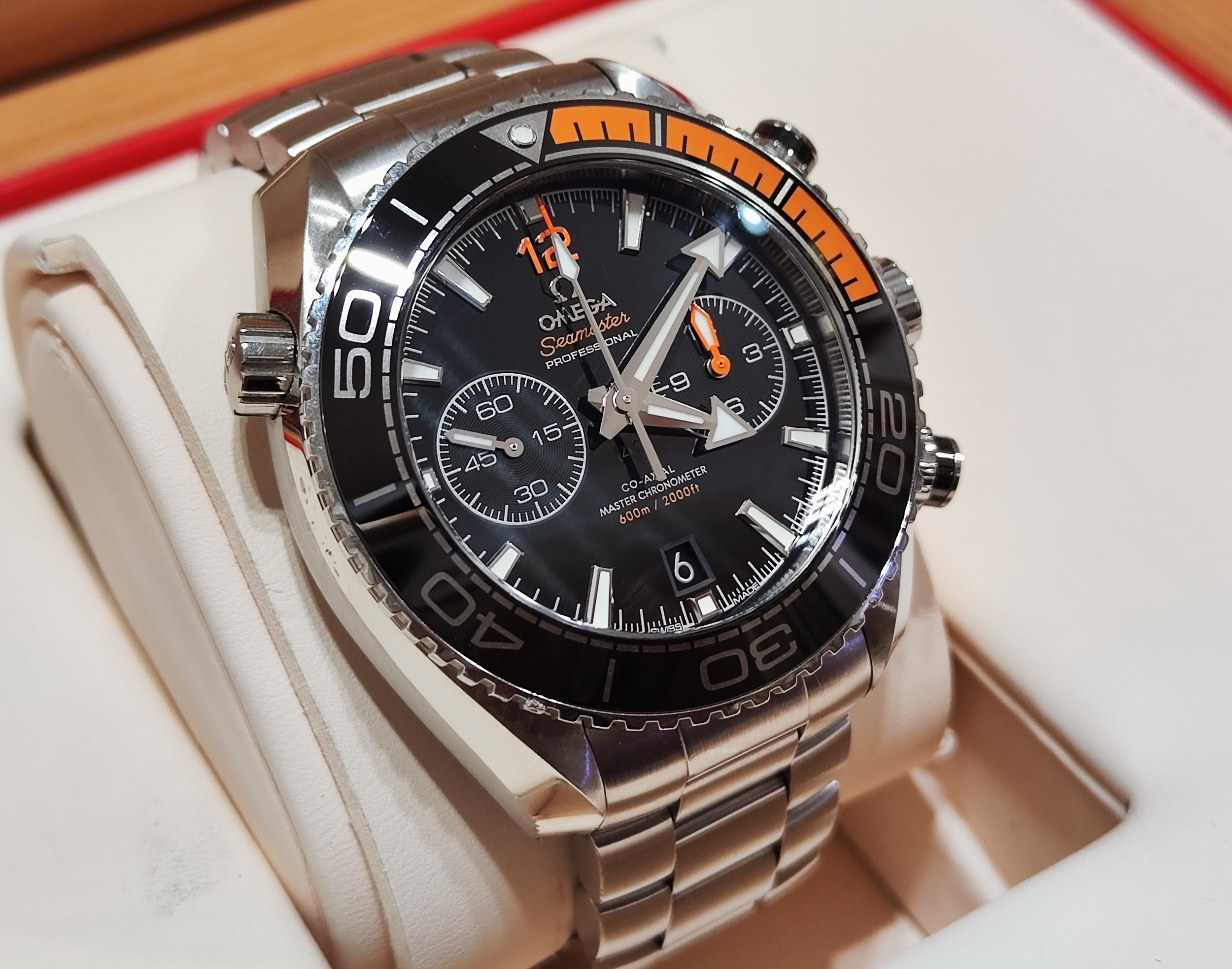 OMEGA 歐米茄 600米 大海馬 大錶徑45.5mm 自動上鍊 計時功能 橘海馬~原廠盒單 3