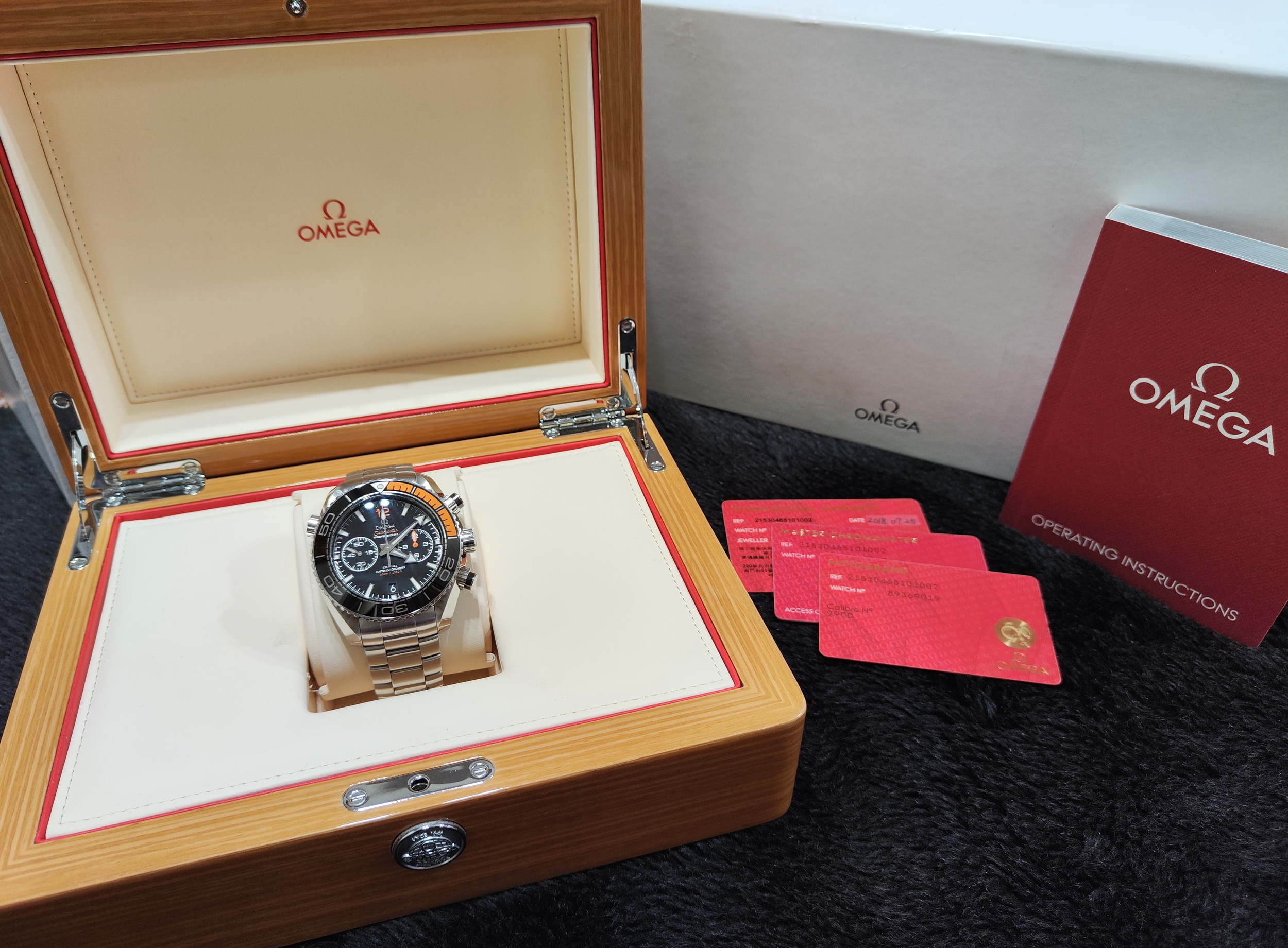 OMEGA 歐米茄 600米 大海馬 大錶徑45.5mm 自動上鍊 計時功能 橘海馬~原廠盒單 9