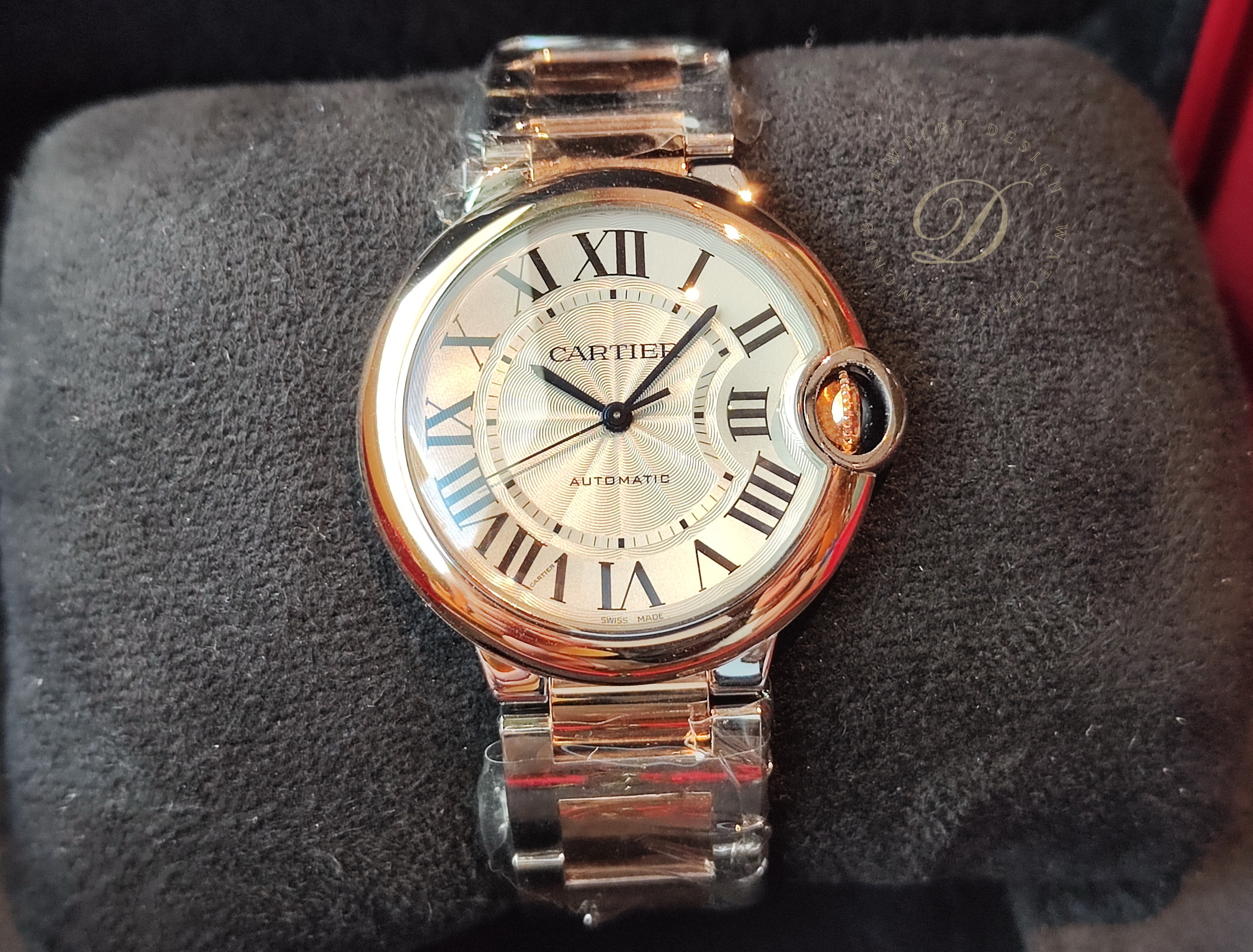 卡地亞 CARTIER 全新 半玫瑰金 藍氣球 錶徑36mm 自動上鍊 羅馬數字~原廠盒單 2025