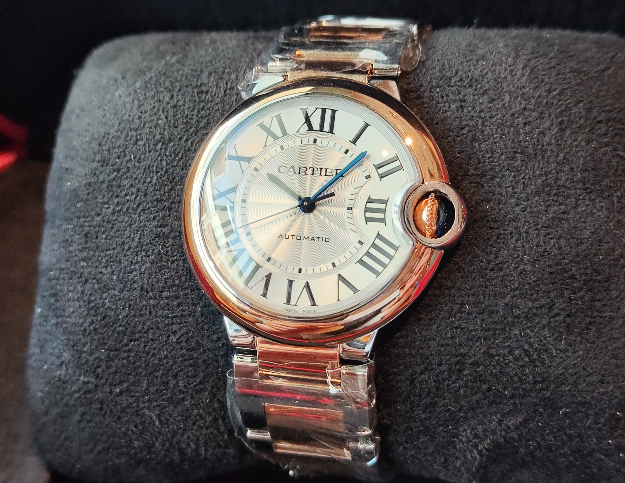 卡地亞 CARTIER 全新 半玫瑰金 藍氣球 錶徑36mm 自動上鍊 羅馬數字~原廠盒單 2025 2