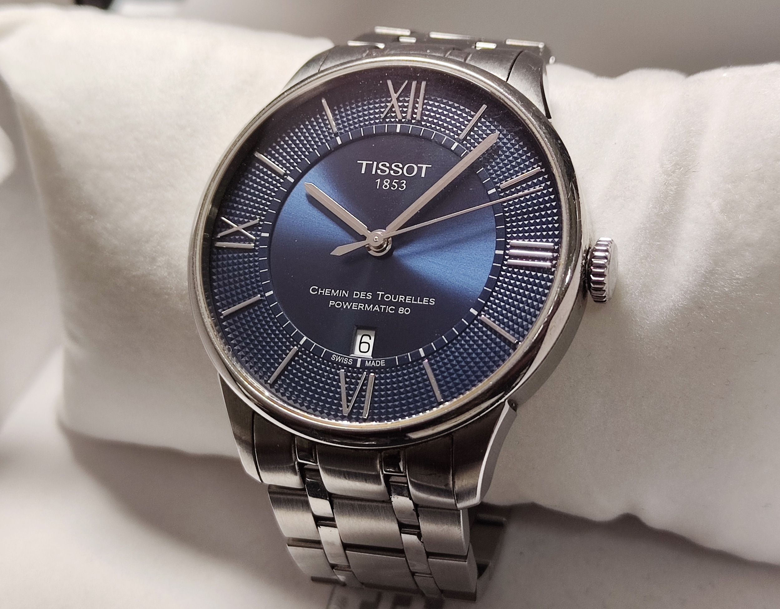 TISSOT 天梭 TOURELLES 杜魯爾系列 藍色面盤 大錶徑42mm 自動上鍊  原廠鋼帶~原廠盒單 2020AD 2