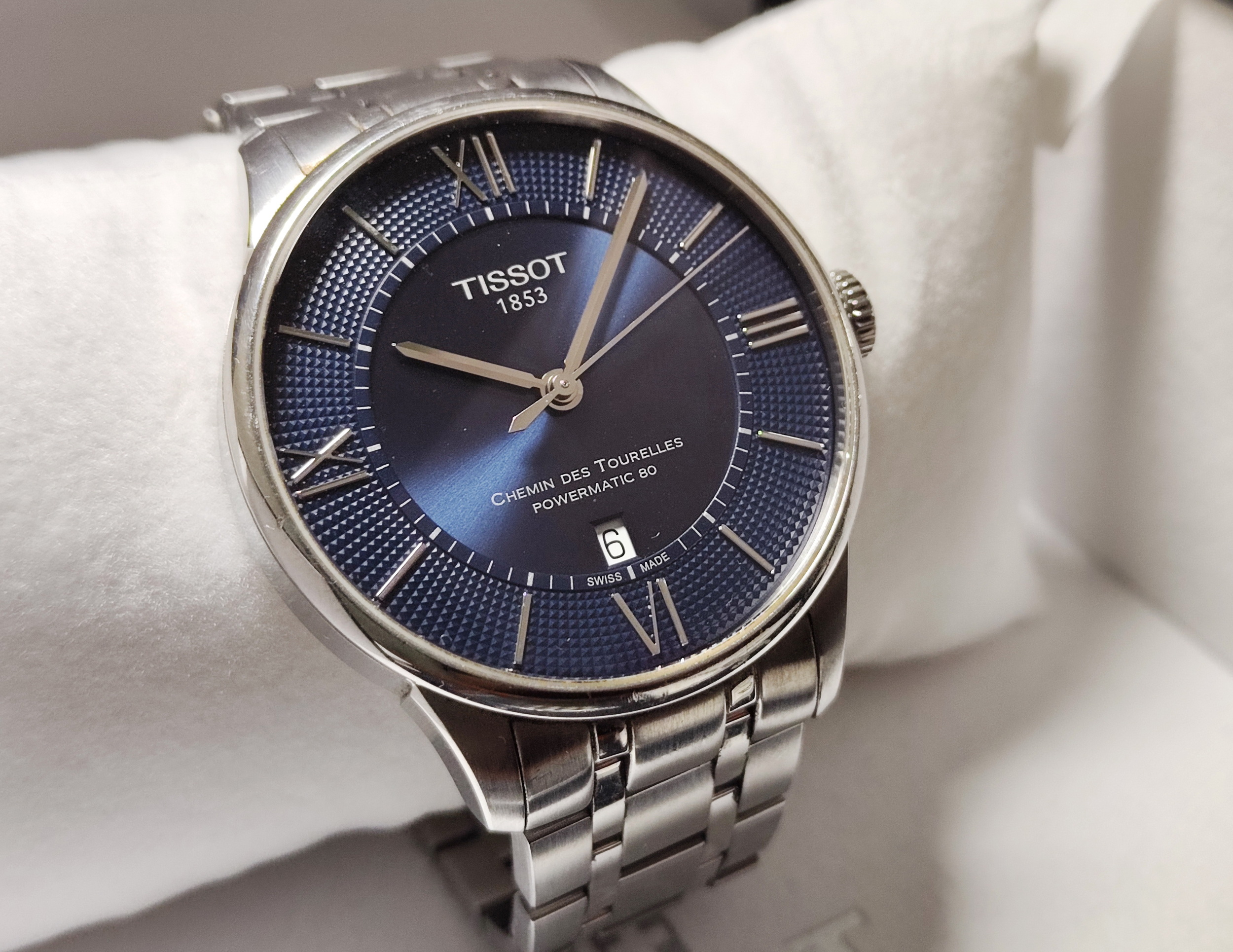 TISSOT 天梭 TOURELLES 杜魯爾系列 藍色面盤 大錶徑42mm 自動上鍊  原廠鋼帶~原廠盒單 2020AD 3