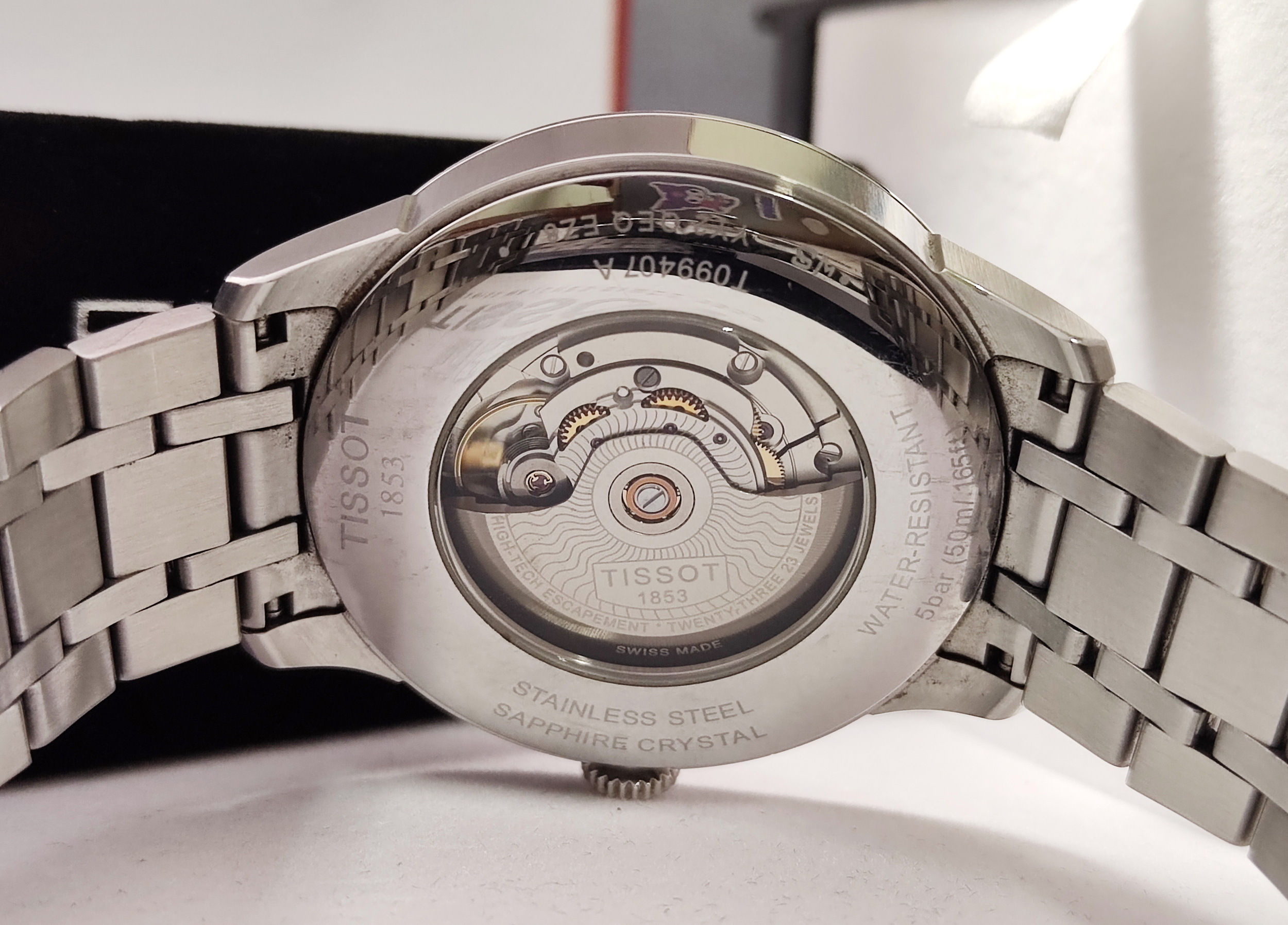 TISSOT 天梭 TOURELLES 杜魯爾系列 藍色面盤 大錶徑42mm 自動上鍊  原廠鋼帶~原廠盒單 2020AD 5