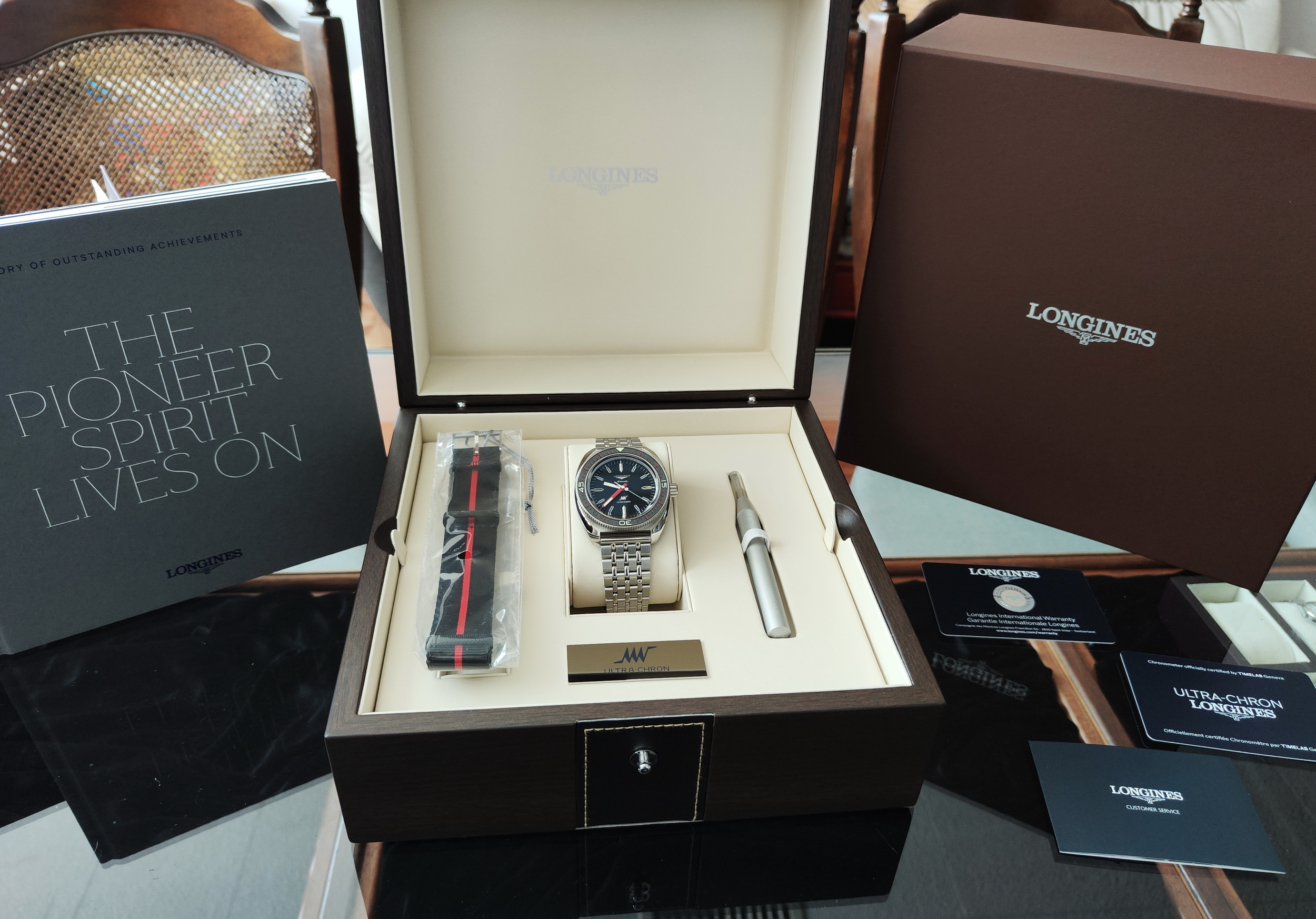 浪琴 全新 Ultra-Chron 超級天文台 大錶徑43mm 自動上鍊~原廠盒單 2025AD 9