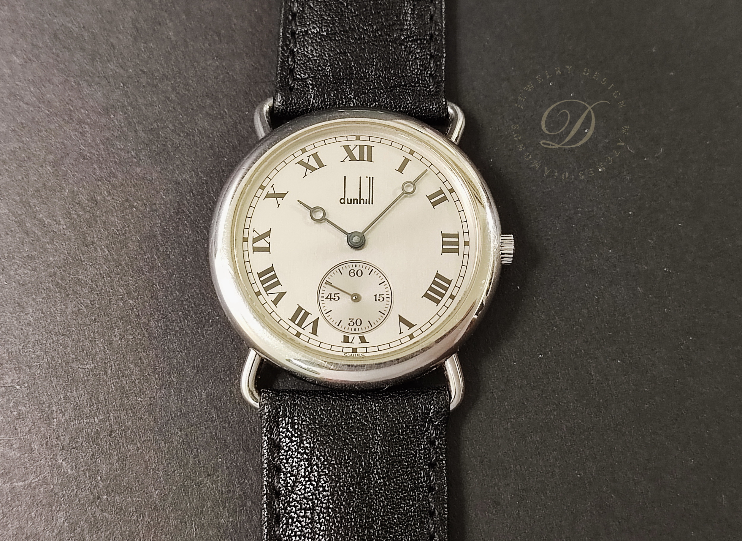 登喜路 DUNHILL 經典機械腕錶 羅馬數字 錶徑33mm 手動上鍊~原廠盒單 珍藏釋出 2