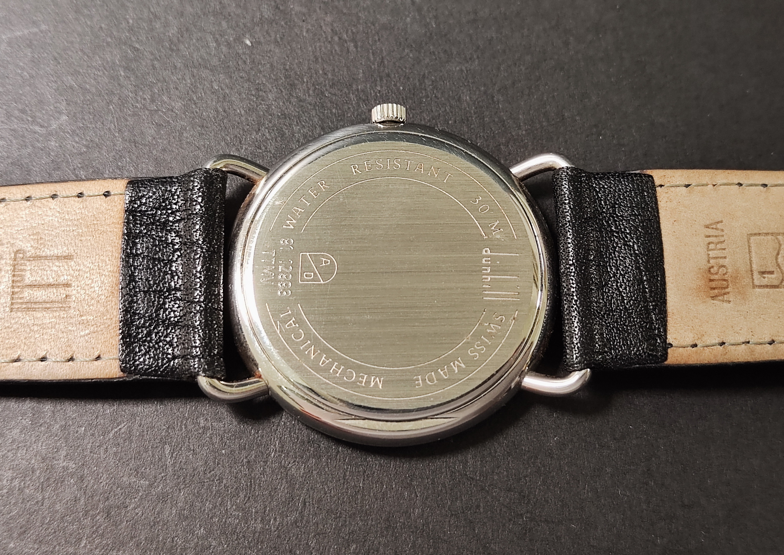 登喜路 DUNHILL 經典機械腕錶 羅馬數字 錶徑33mm 手動上鍊~原廠盒單 珍藏釋出 5