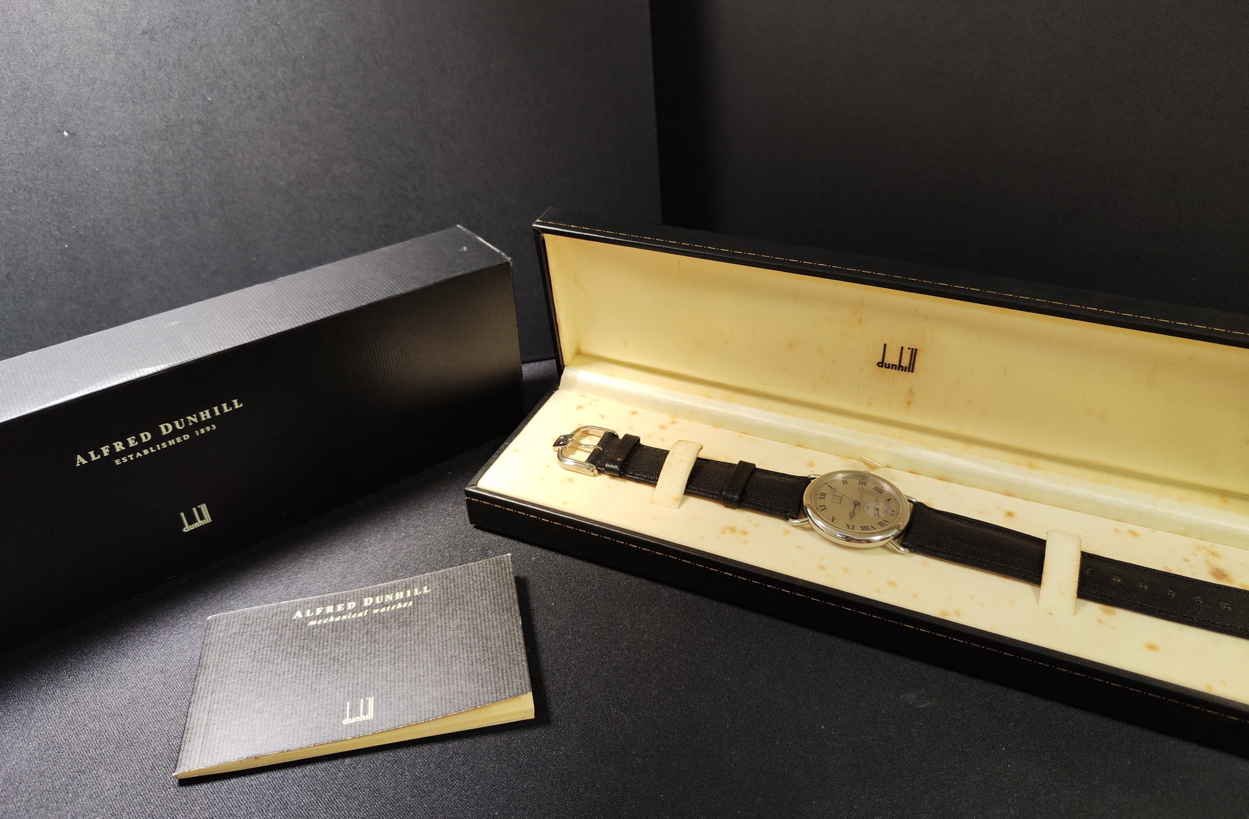 登喜路 DUNHILL 經典機械腕錶 羅馬數字 錶徑33mm 手動上鍊~原廠盒單 珍藏釋出 7