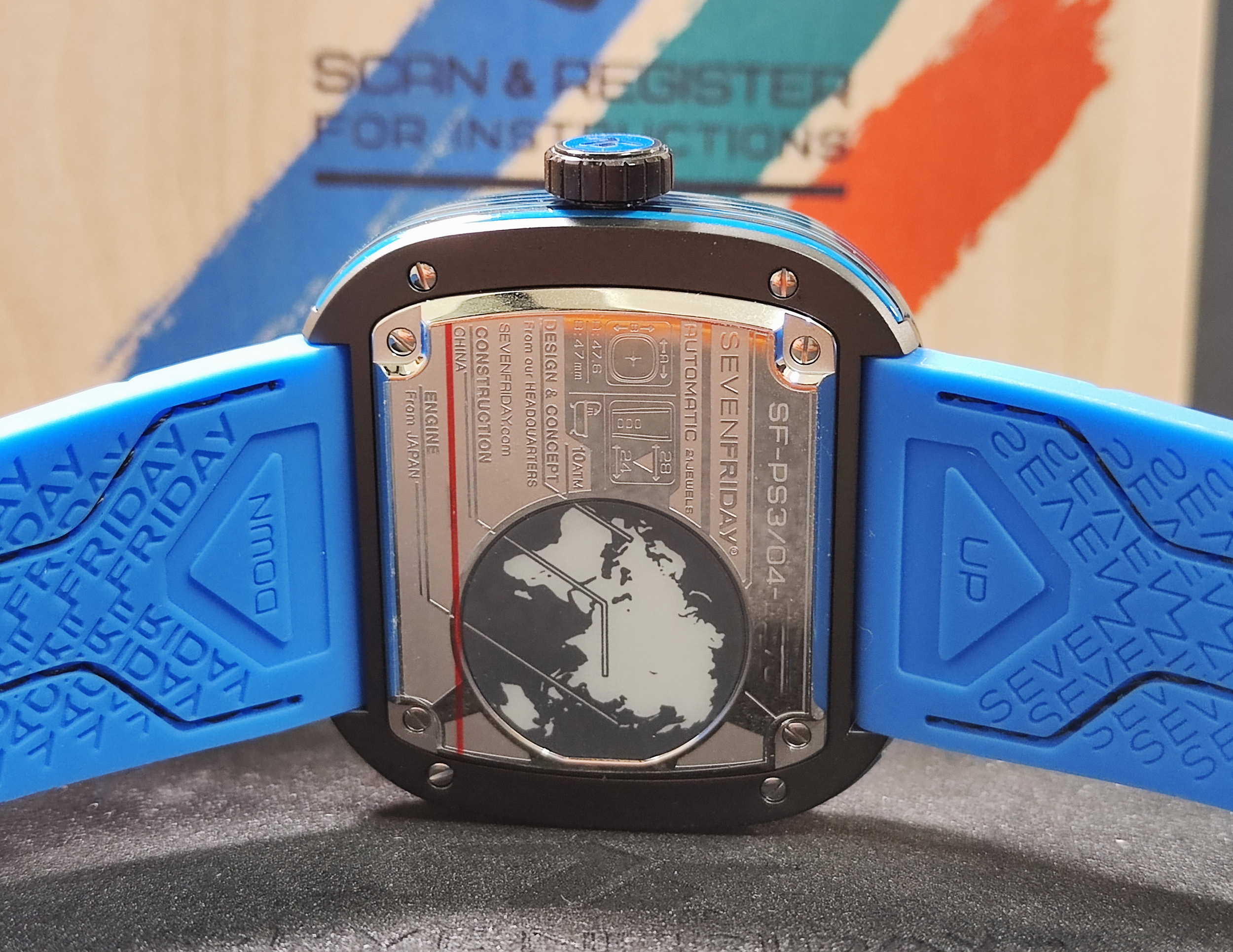 SEVENFRIDAY 全新 PS3/04 藍色碳纖維 大錶徑47mm 自動上鍊 多層次工業風~原廠盒單 2025AD 5