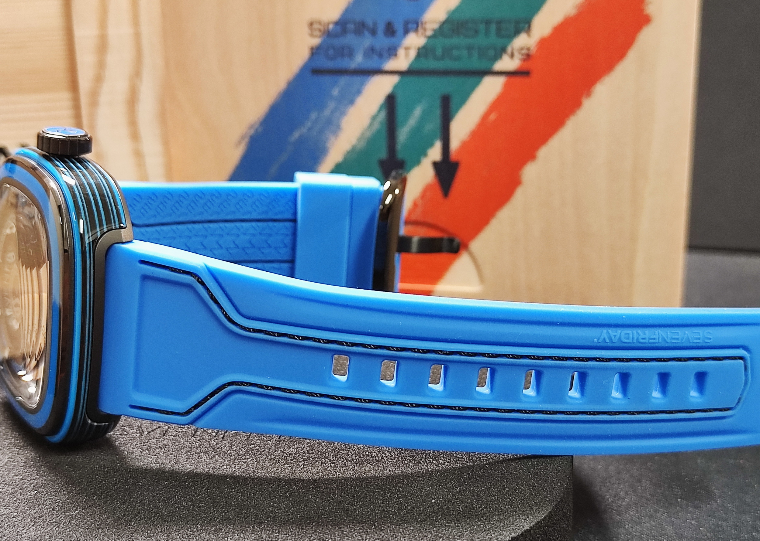 SEVENFRIDAY 全新 PS3/04 藍色碳纖維 大錶徑47mm 自動上鍊 多層次工業風~原廠盒單 2025AD 7