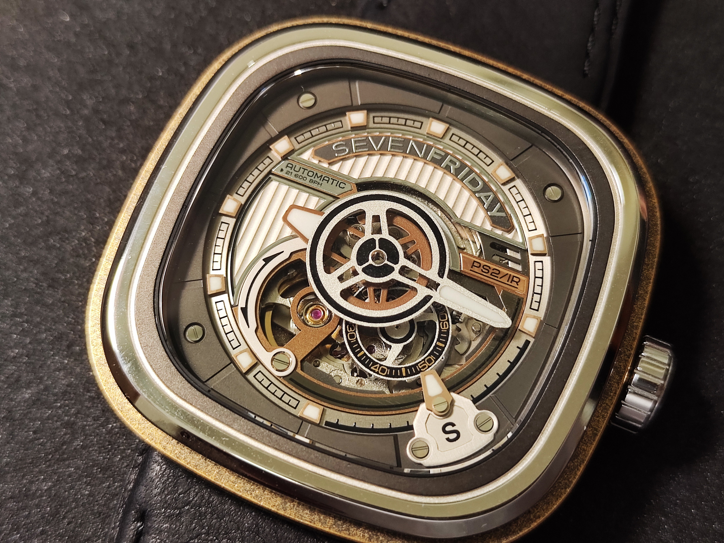 SEVENFRIDAY 全新 PS2/01 古銅色PVD 鏤空面盤 自動上鍊 工業風~原廠盒單 2025AD 2