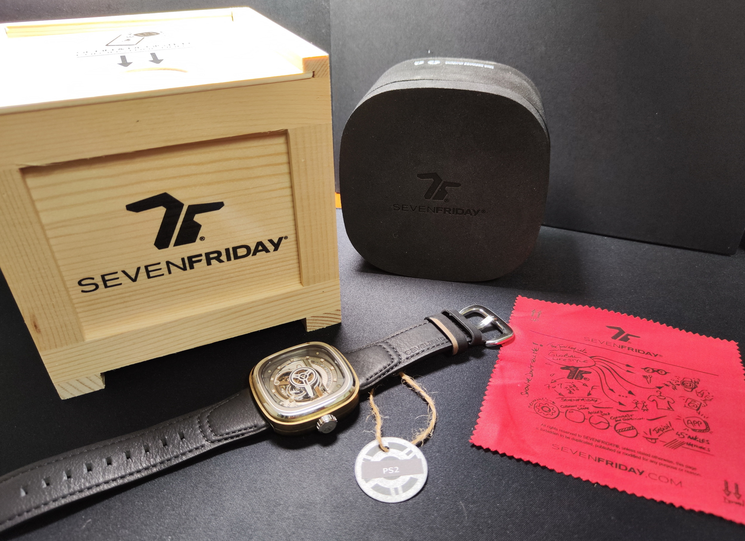 SEVENFRIDAY 全新 PS2/01 古銅色PVD 鏤空面盤 自動上鍊 工業風~原廠盒單 2025AD 8