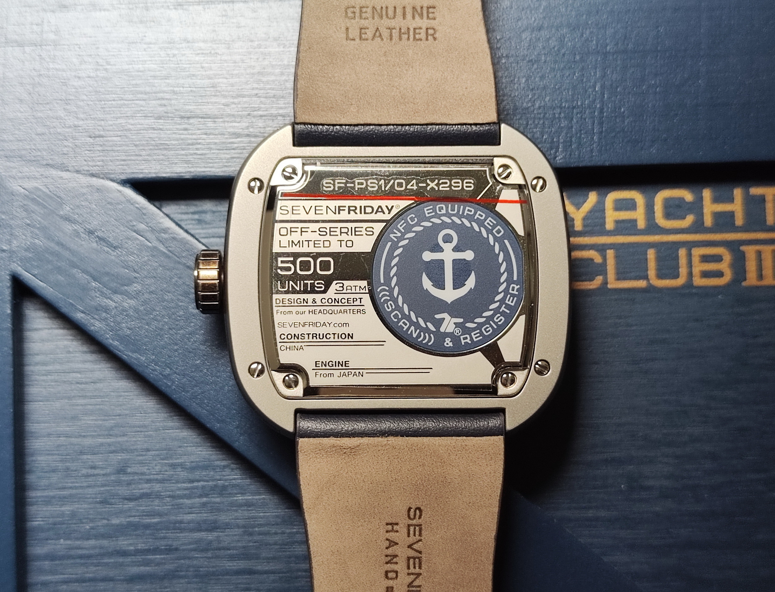 SEVENFRIDAY 全新 PS1/04 黃銅錶殼 全球限量款 海軍藍 鏤空面盤 自動上鍊 復古風格~原廠盒單 2025AD 4