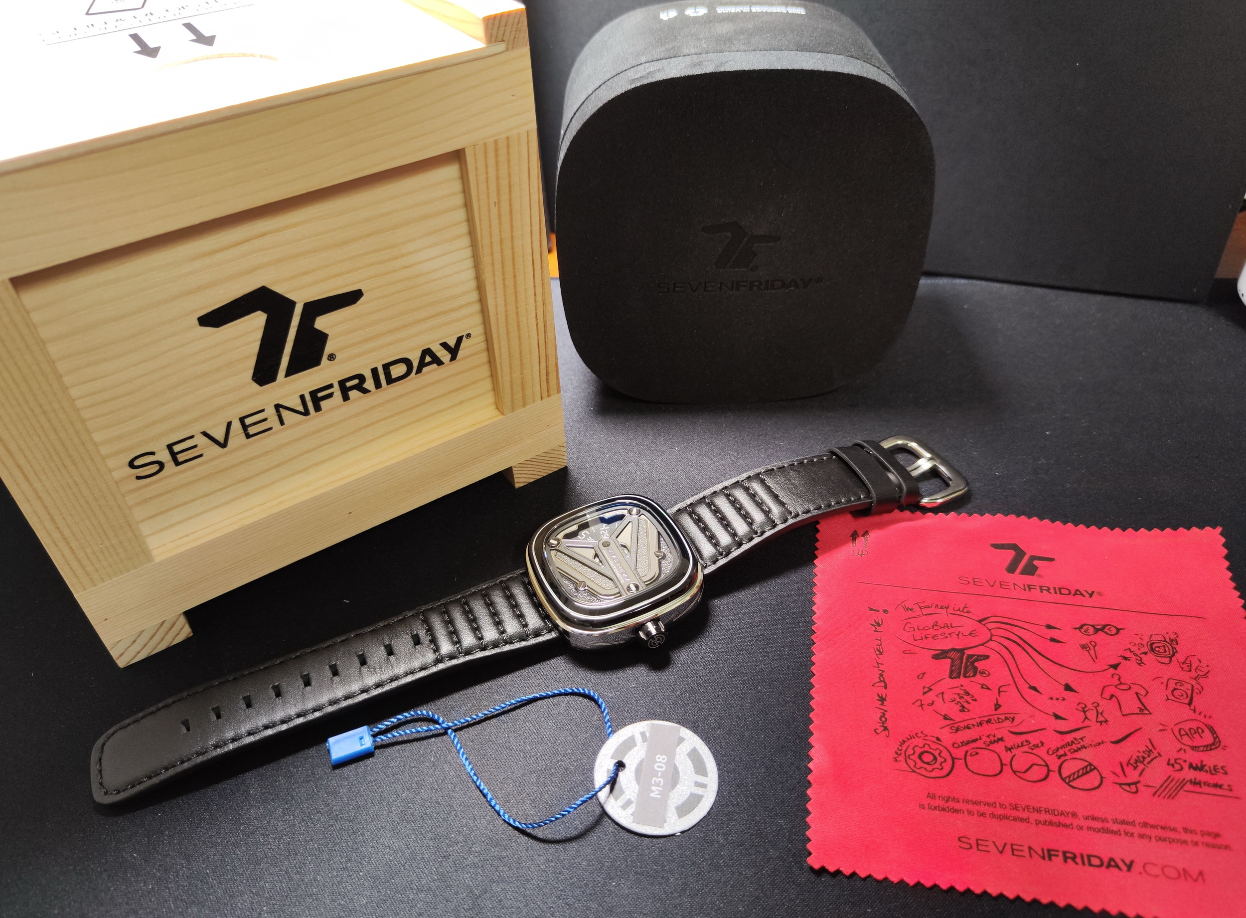 SEVENFRIDAY 全新 M3/08 黑色PVD 自動上鍊 特殊面盤顯示 龐克搖滾風~原廠盒單 2025AD 7