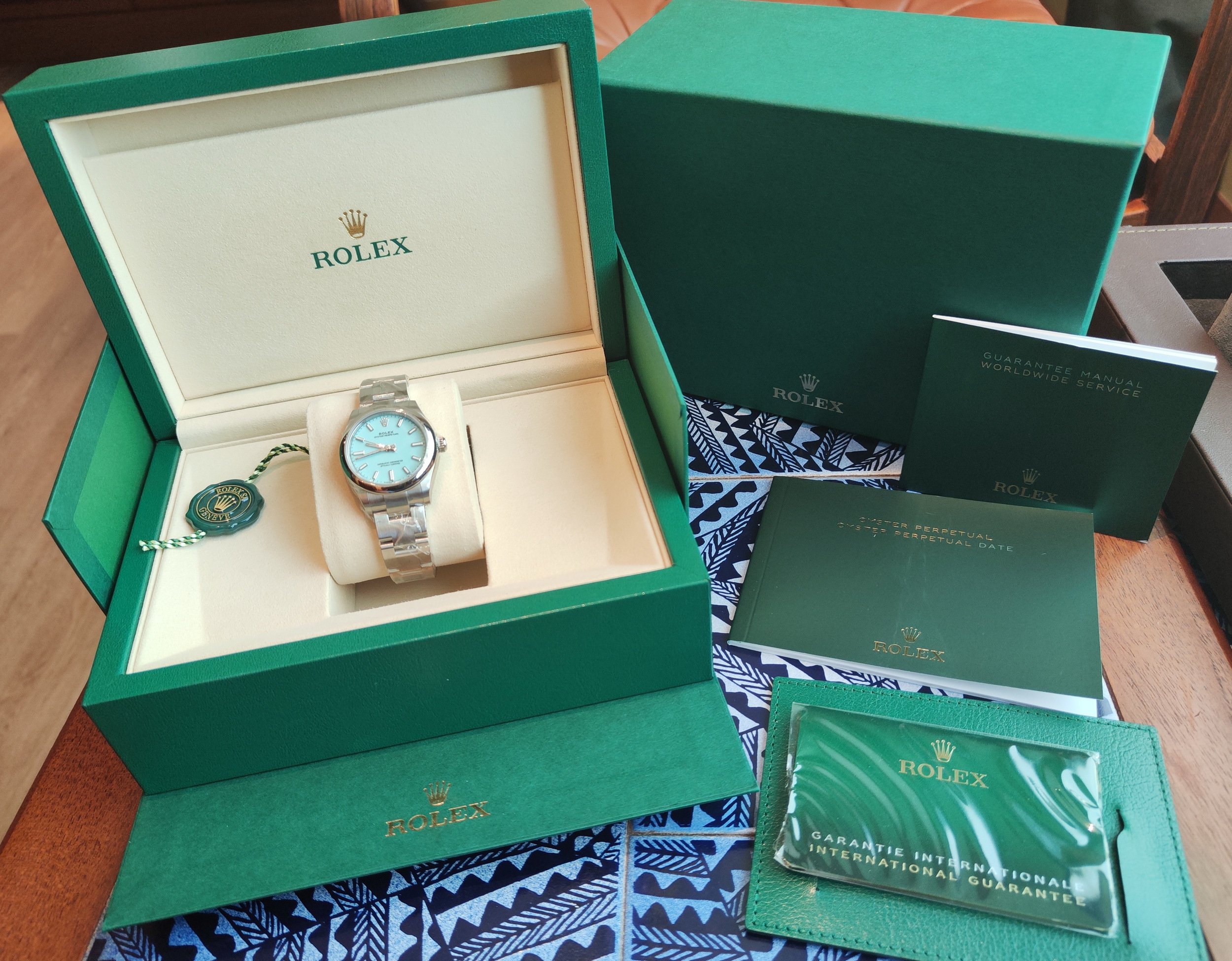 勞力士 全新 277200 蒂芬妮藍面 錶徑31mm 自動上鍊 OP~原廠盒單 2025 6