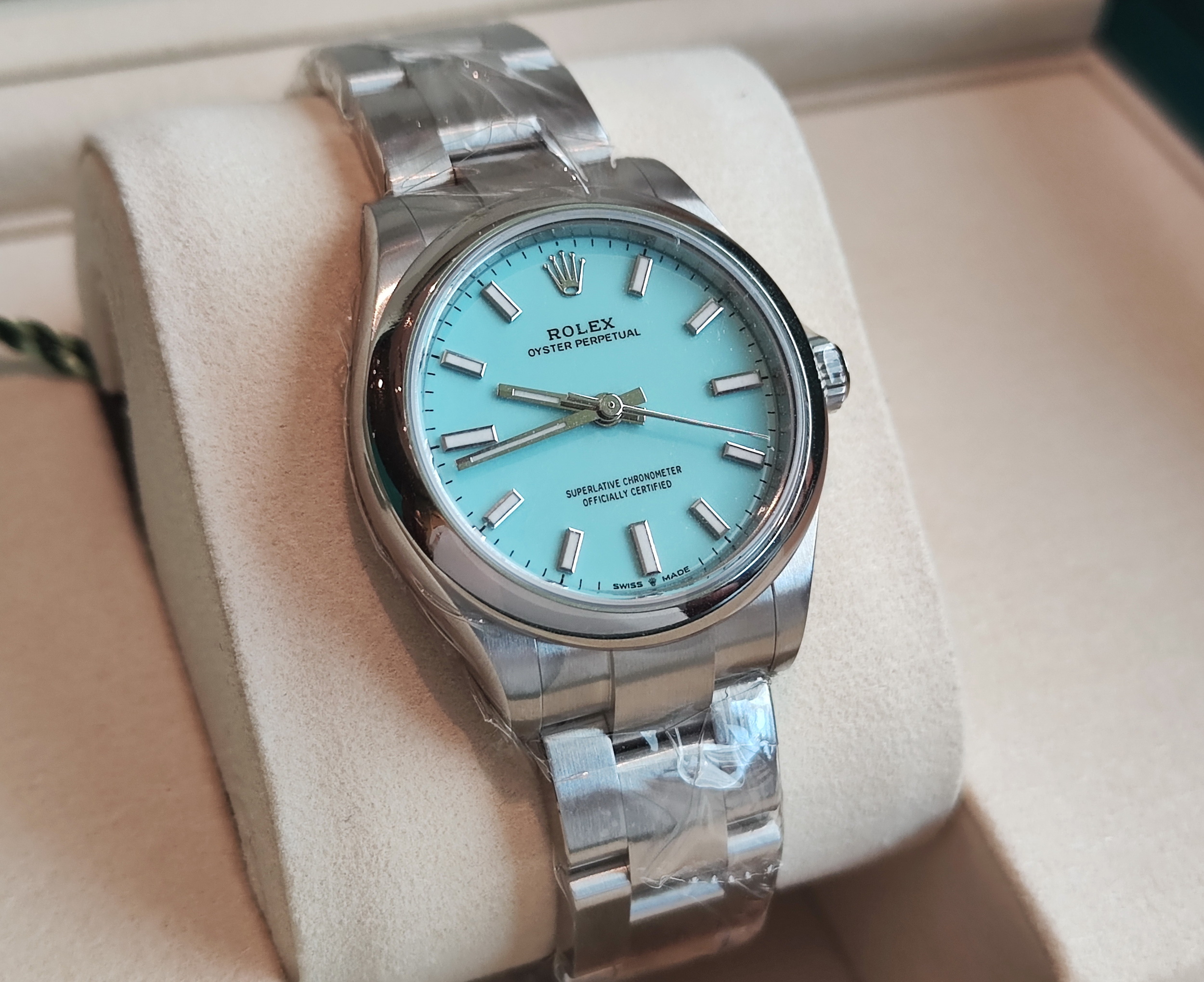勞力士 全新 277200 蒂芬妮藍面 錶徑31mm 自動上鍊 OP~原廠盒單 2025 3