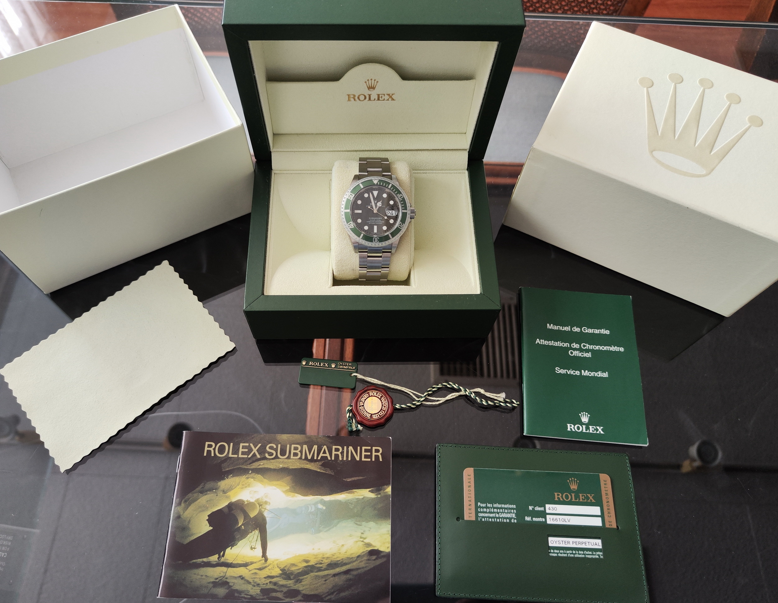 勞力士 全新 16610LV 綠水鬼 50週年紀念 錶徑40mm 自動上鍊 一代綠~原廠盒單 難得釋品 16610 6