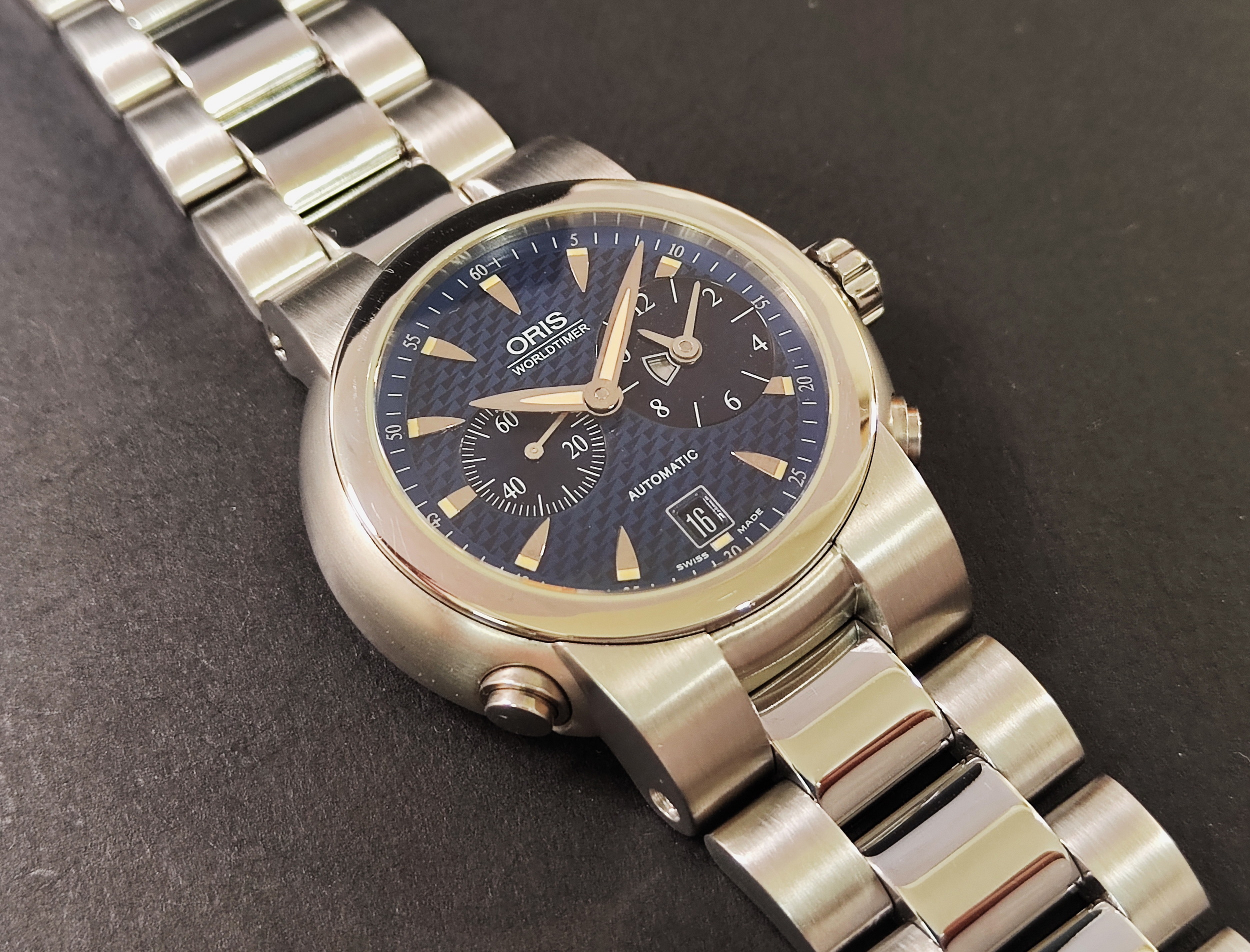 ORIS 歐力士 TT1 初代WorldTimer 藍色面盤 大錶徑42mm 第二時區 GMT 絕版釋出 3