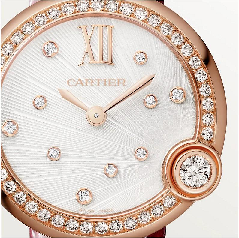 卡地亞 CARTIER 近新 玫瑰金 原鑲鑽錶 錶徑30mm 原裝石英機芯 白氣球~原廠盒單 2023 5