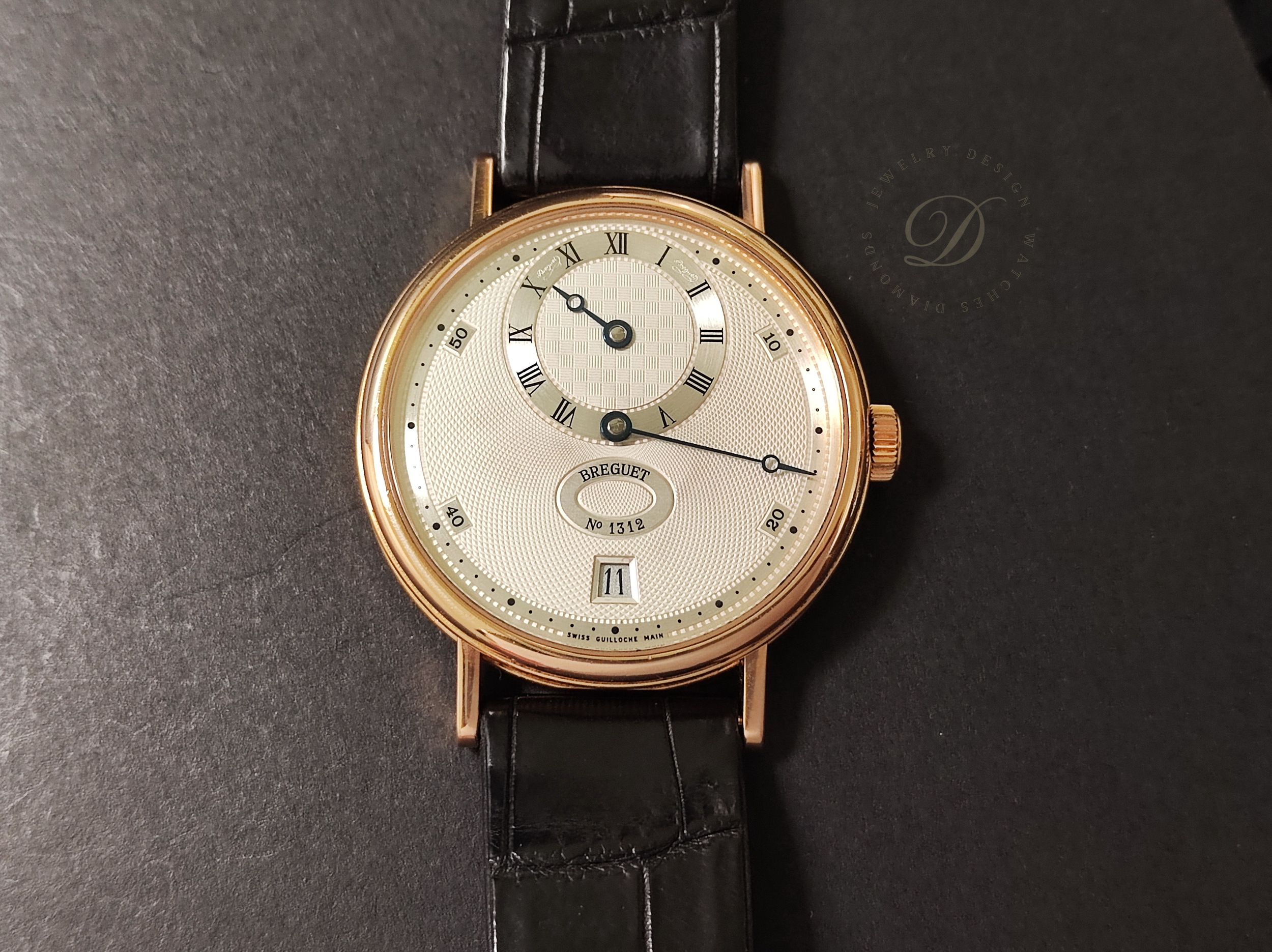 BREGUET 寶璣 5187BR 玫瑰金 雙針一線 自動上鍊 錶徑35.5mm 機刻雕花面盤~原廠盒單