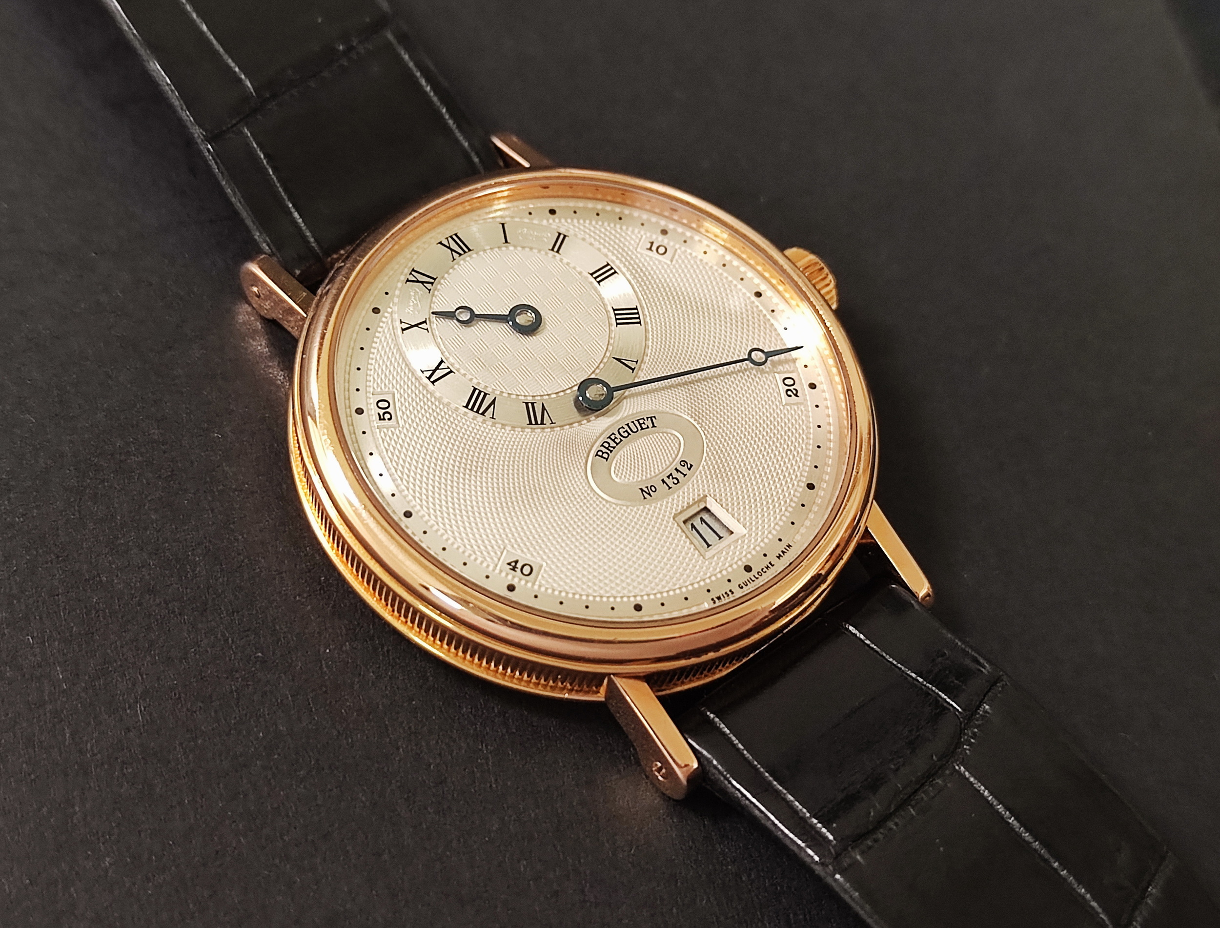 BREGUET 寶璣 5187BR 玫瑰金 雙針一線 自動上鍊 錶徑35.5mm 機刻雕花面盤~原廠盒單 4