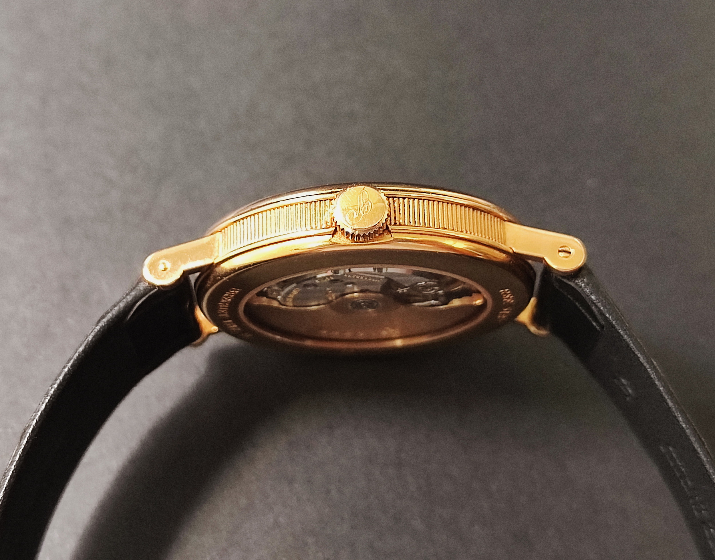 BREGUET 寶璣 5187BR 玫瑰金 雙針一線 自動上鍊 錶徑35.5mm 機刻雕花面盤~原廠盒單 5