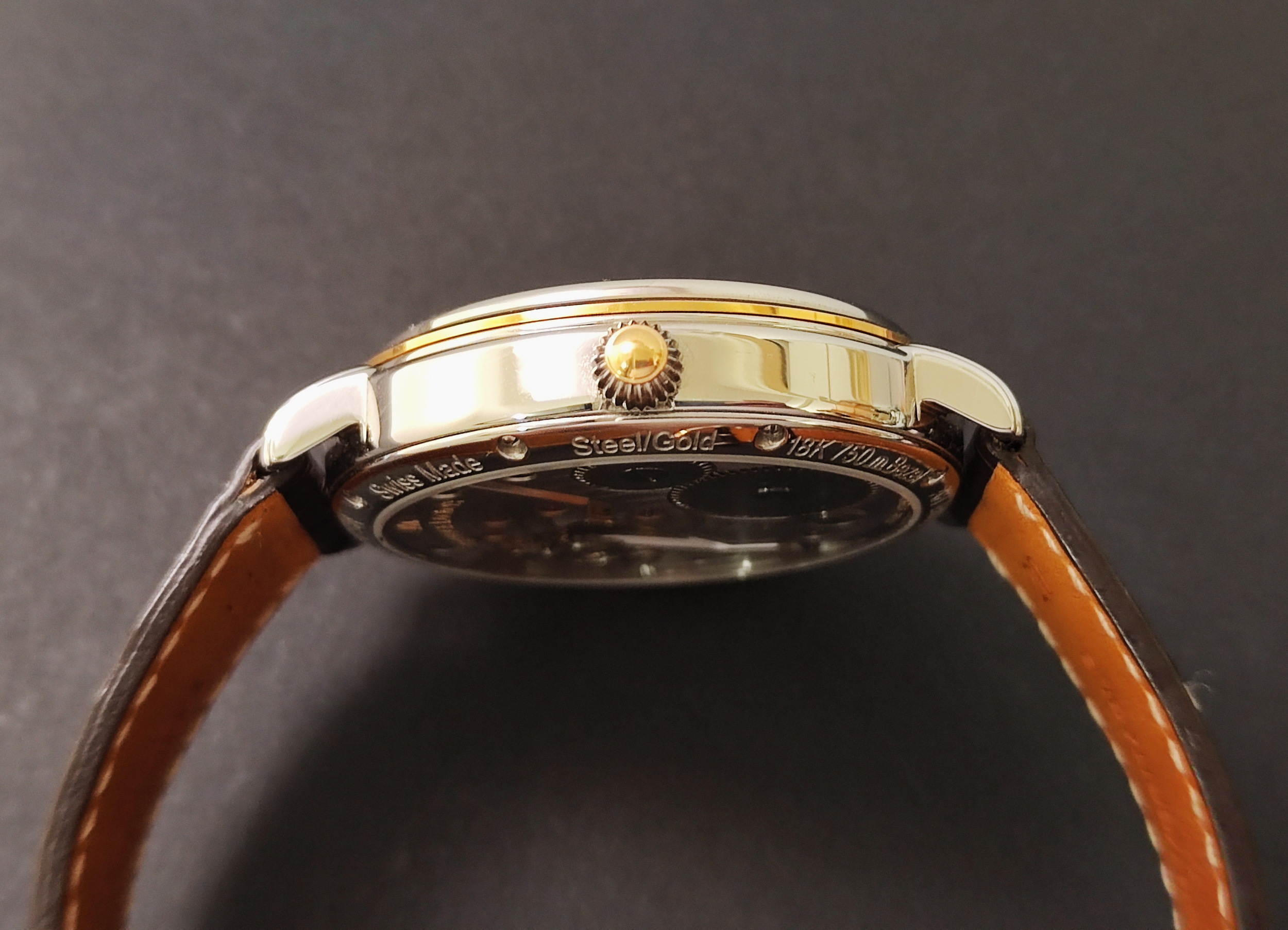 艾美 逆跳面盤 黃K金錶圈 大錶徑43mm 手動上鍊 動能顯示~原廠盒單 MAURICE LACROIX 4