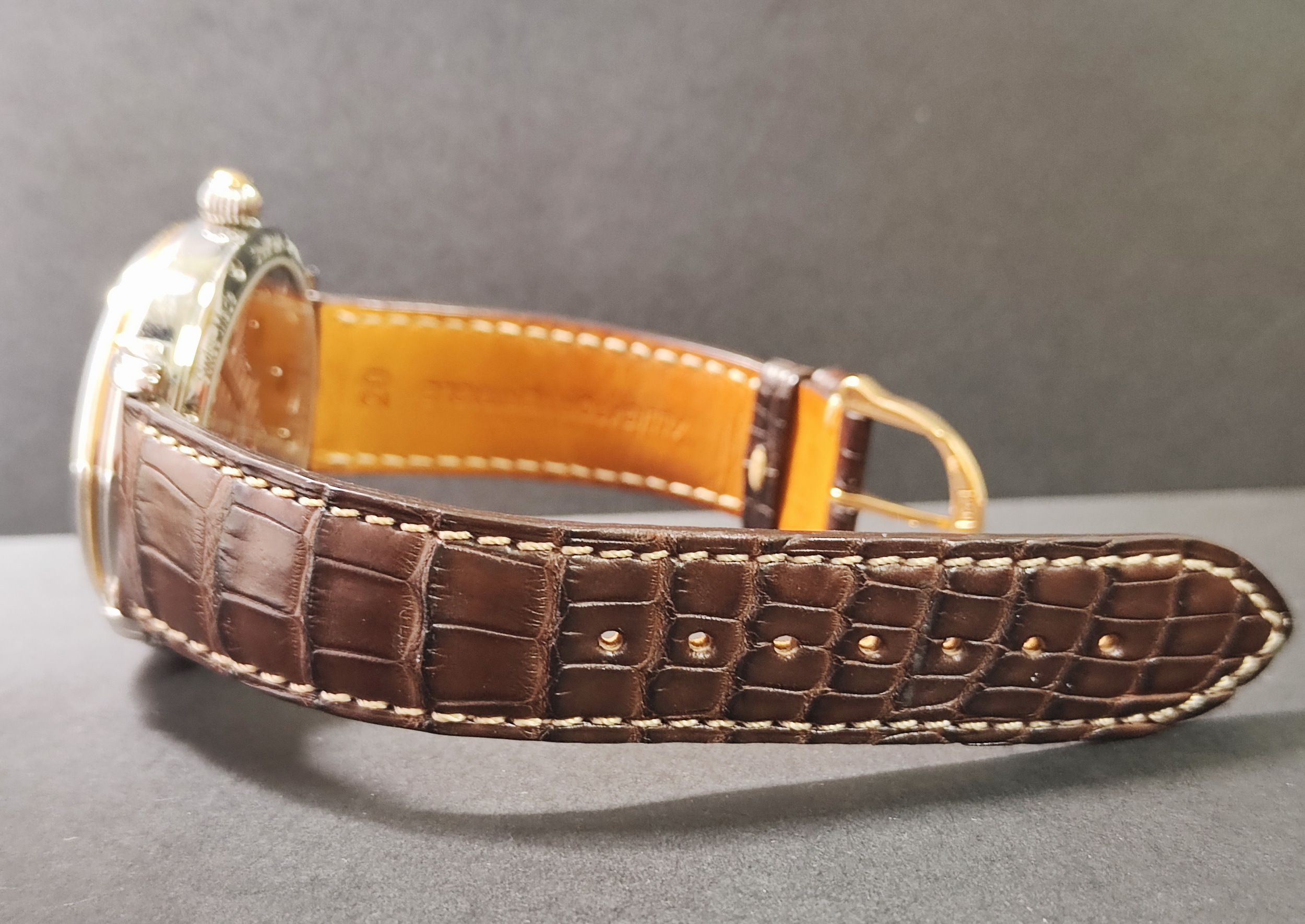 艾美 逆跳面盤 黃K金錶圈 大錶徑43mm 手動上鍊 動能顯示~原廠盒單 MAURICE LACROIX 6