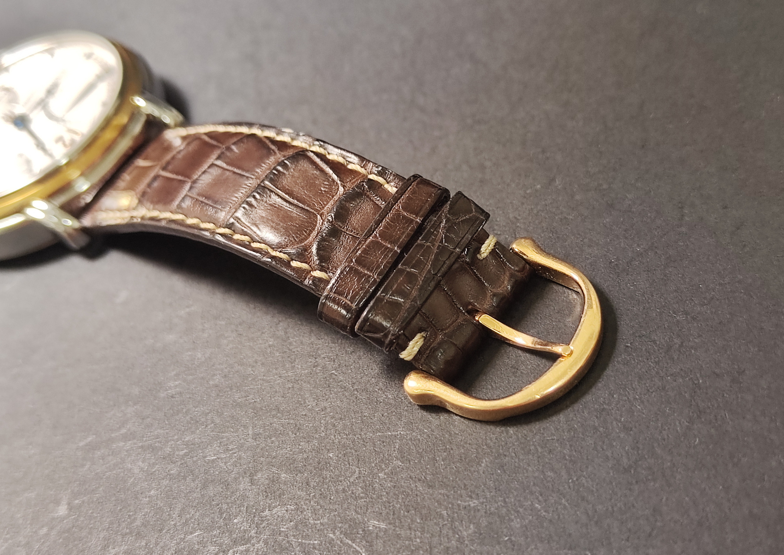 艾美 逆跳面盤 黃K金錶圈 大錶徑43mm 手動上鍊 動能顯示~原廠盒單 MAURICE LACROIX 7