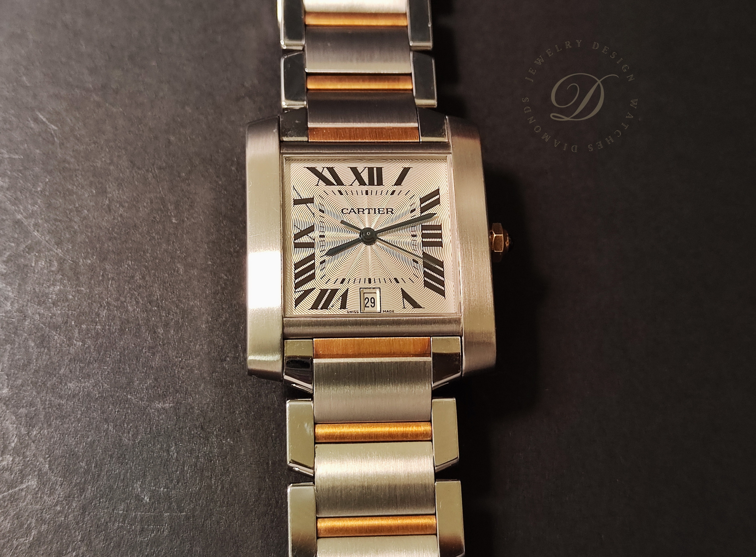 卡地亞 CARTIER 法國坦克 半金款 自動上鍊 羅馬數字 Tank Française 經典坦克