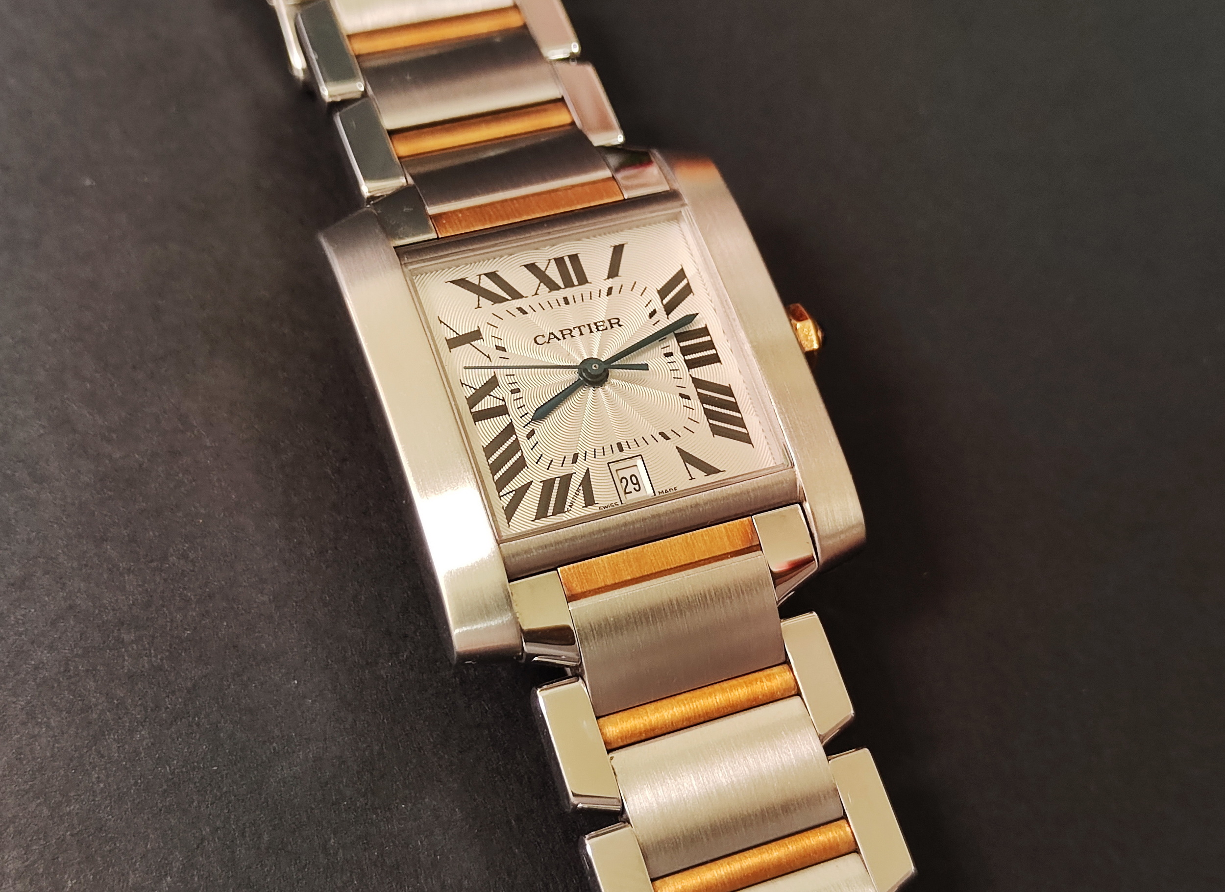 卡地亞 CARTIER 法國坦克 半金款 自動上鍊 羅馬數字 Tank Française 經典坦克 3