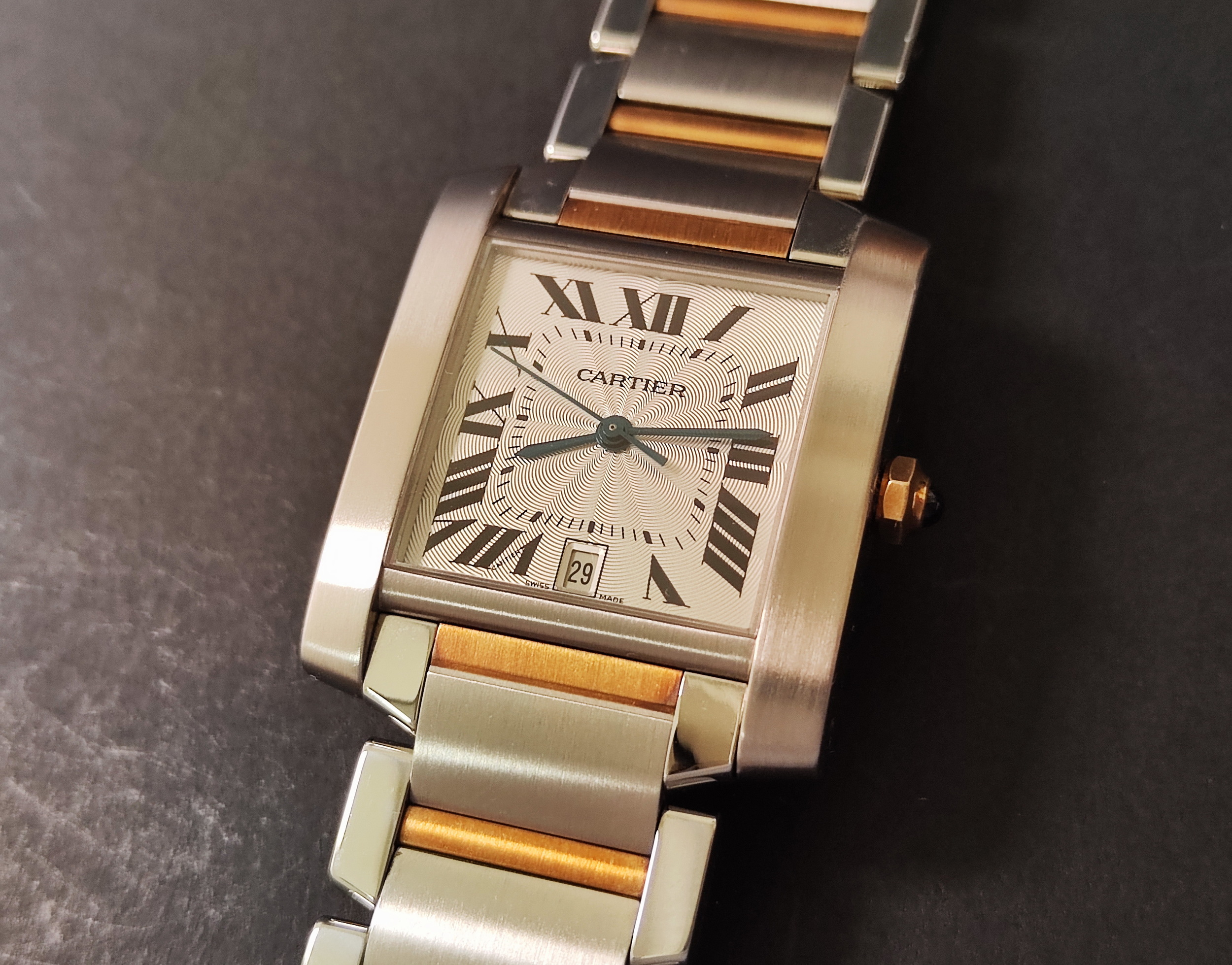 卡地亞 CARTIER 法國坦克 半金款 自動上鍊 羅馬數字 Tank Française 經典坦克 2