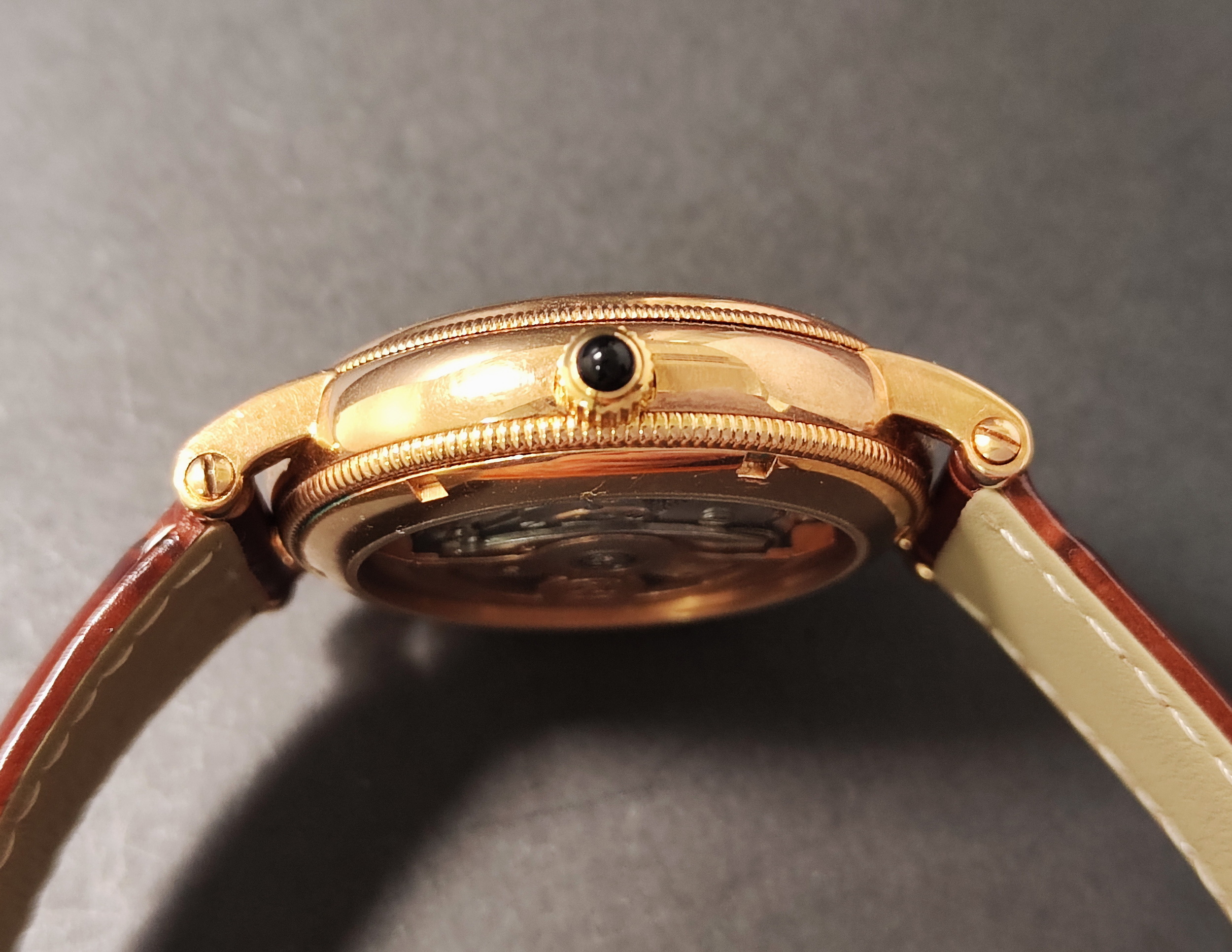 瑞寶 CHRONOSWISS 玫瑰金 紅12 琺瑯面盤 錶徑36.5mm 自動上鍊 CH1261R~原廠盒單 5