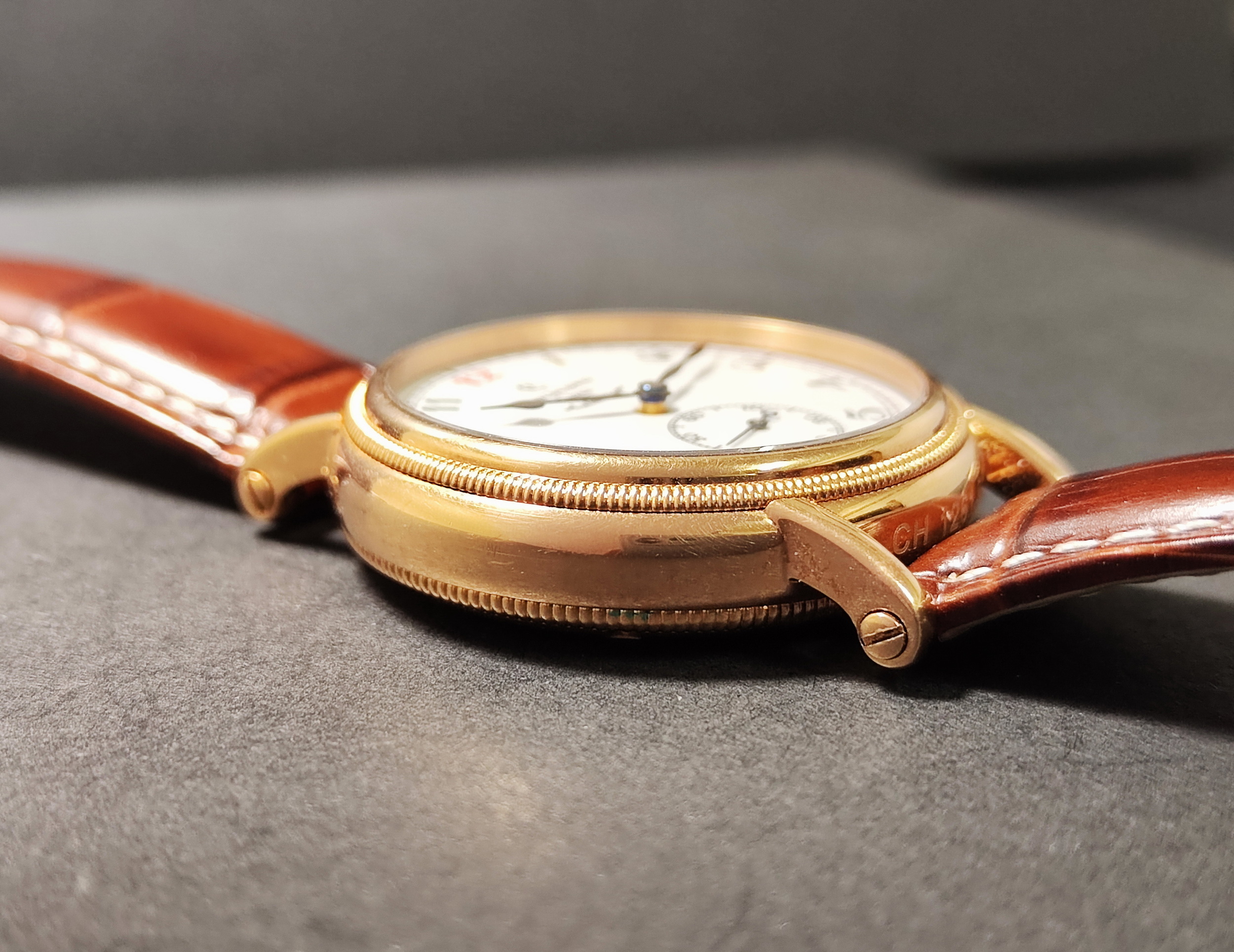 瑞寶 CHRONOSWISS 玫瑰金 紅12 琺瑯面盤 錶徑36.5mm 自動上鍊 CH1261R~原廠盒單 7