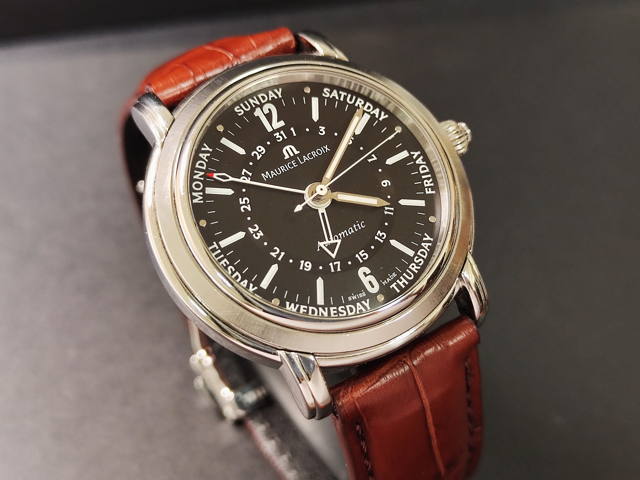 艾美 五針同軸 自動上鍊 錶徑40mm 機械錶~原廠盒單 MAURICE LACROIX 2